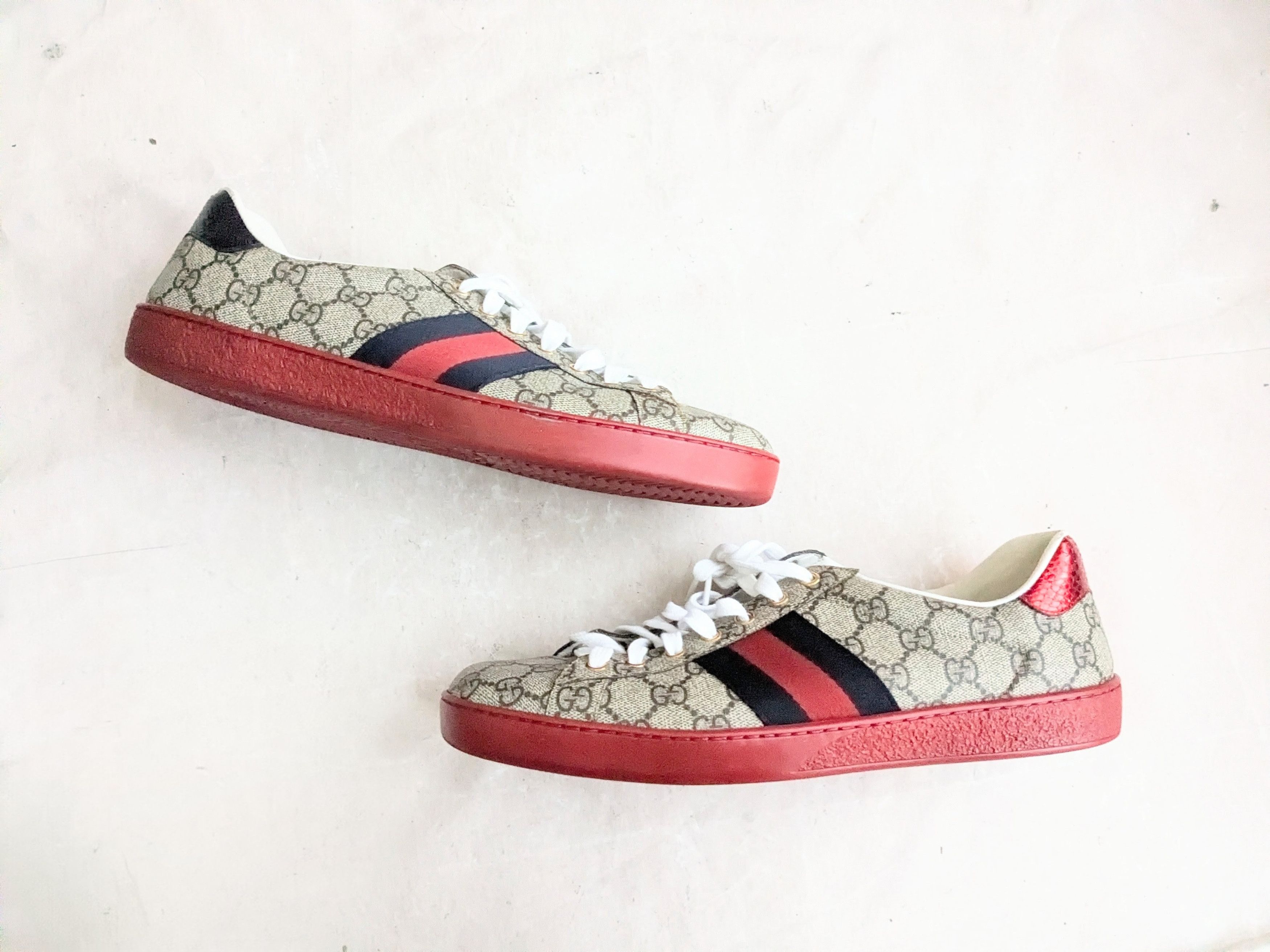 Gucci Gucci Ace GG Supreme Sneakers 429445 Red 11 Size US 11 / EU 44 - 1 Thumbnail