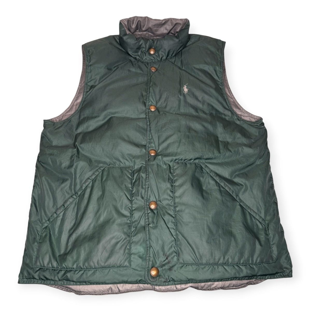 Polo Ralph Lauren Polo Ralph Lauren Reversible Down Puffer Vest Green Gray M Size US M / EU 48-50 / 2 - 10 Thumbnail