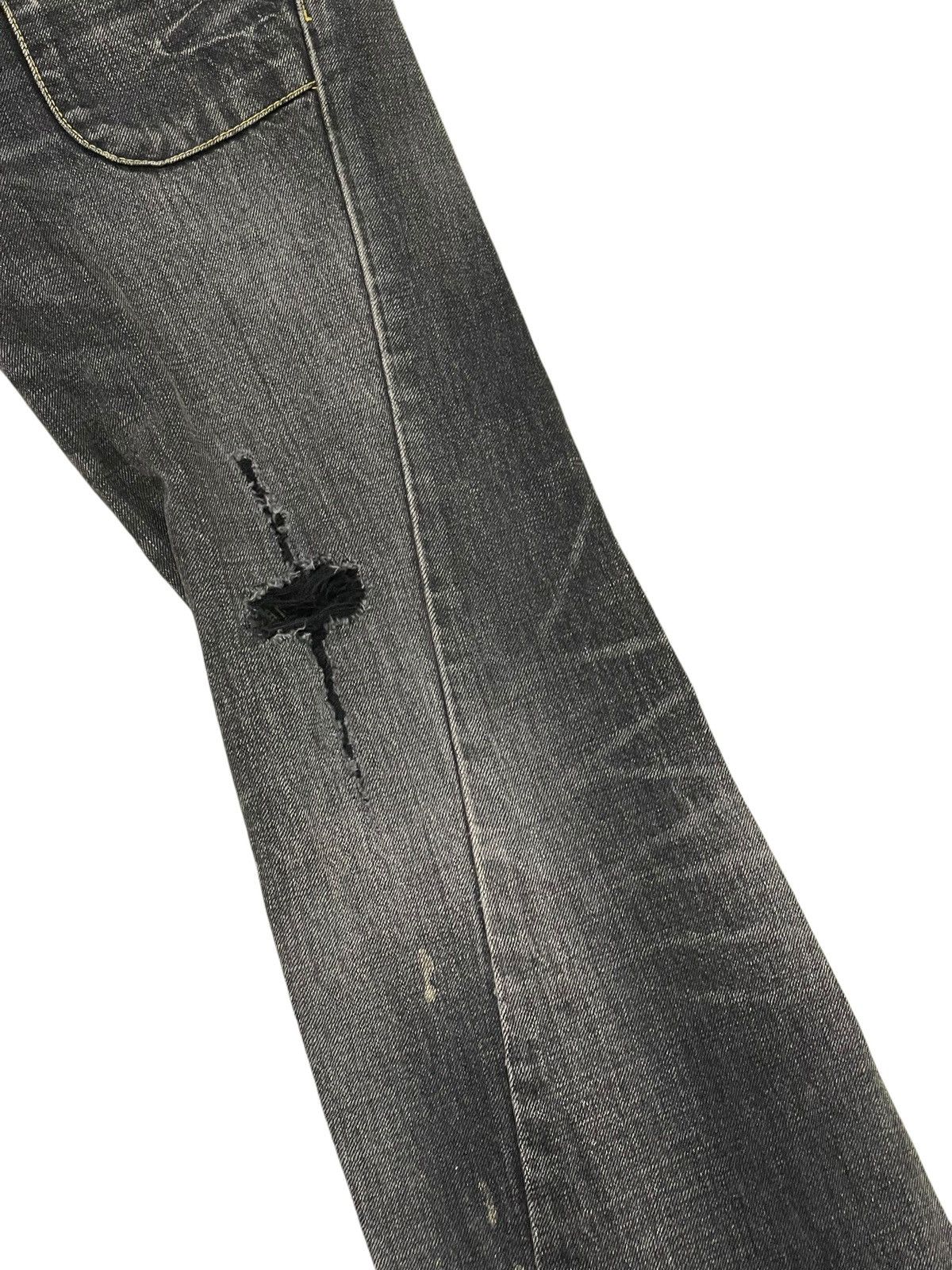 Japanese Brand Flare Jeans Lee Japan Faded Distress Boot Cut 8🟦9 Size US 30 / EU 46 - 7 Thumbnail