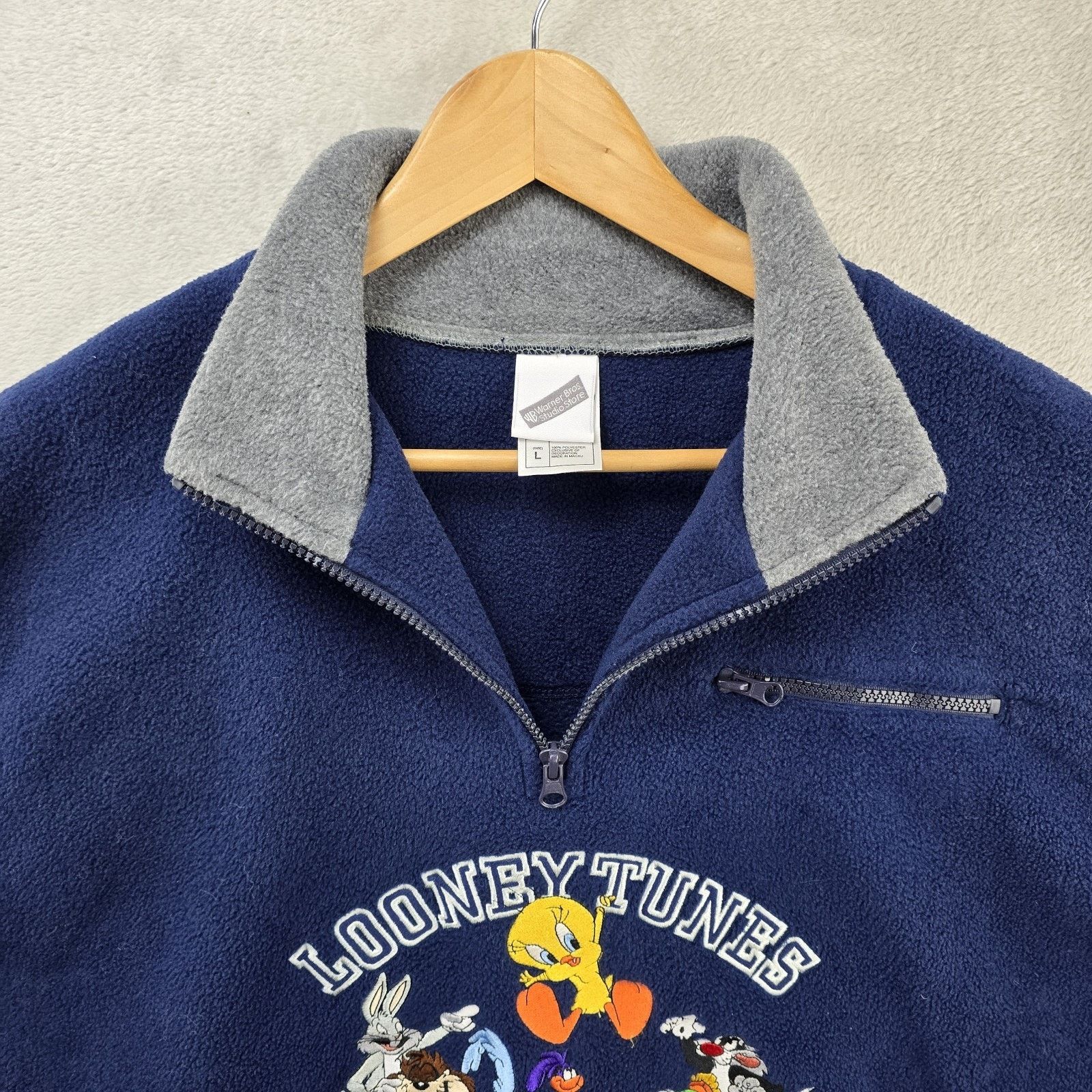 Other Vintage Warner Bros Looney Tunes 1/4 Zip Sweater Large Y2K Size US L / EU 52-54 / 3 - 5 Thumbnail