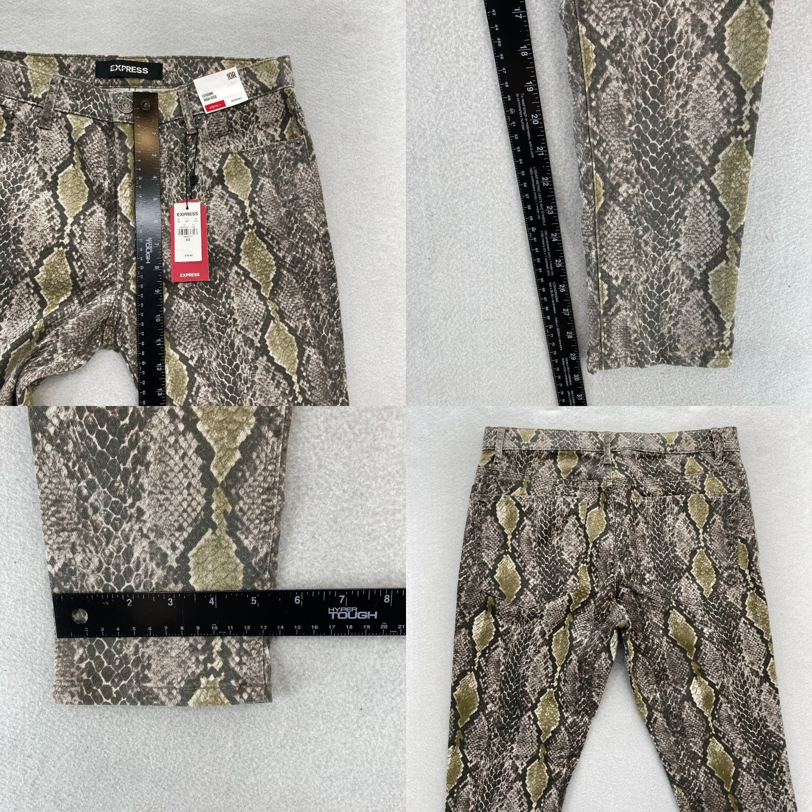 Express Express Leggings Women's 10 Brown Snakeskin High Rise Stretch Supersoft Pants Size 32" / US 10 / IT 46 - 8 Thumbnail