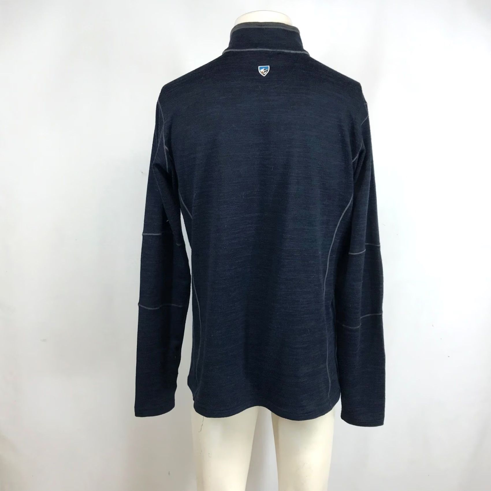 Vintage Kuhl Mens Quarter Zip Fleece Pullover Navy Grey Heathered Mock Neck Medium Size US M / EU 48-50 / 2 - 5 Thumbnail