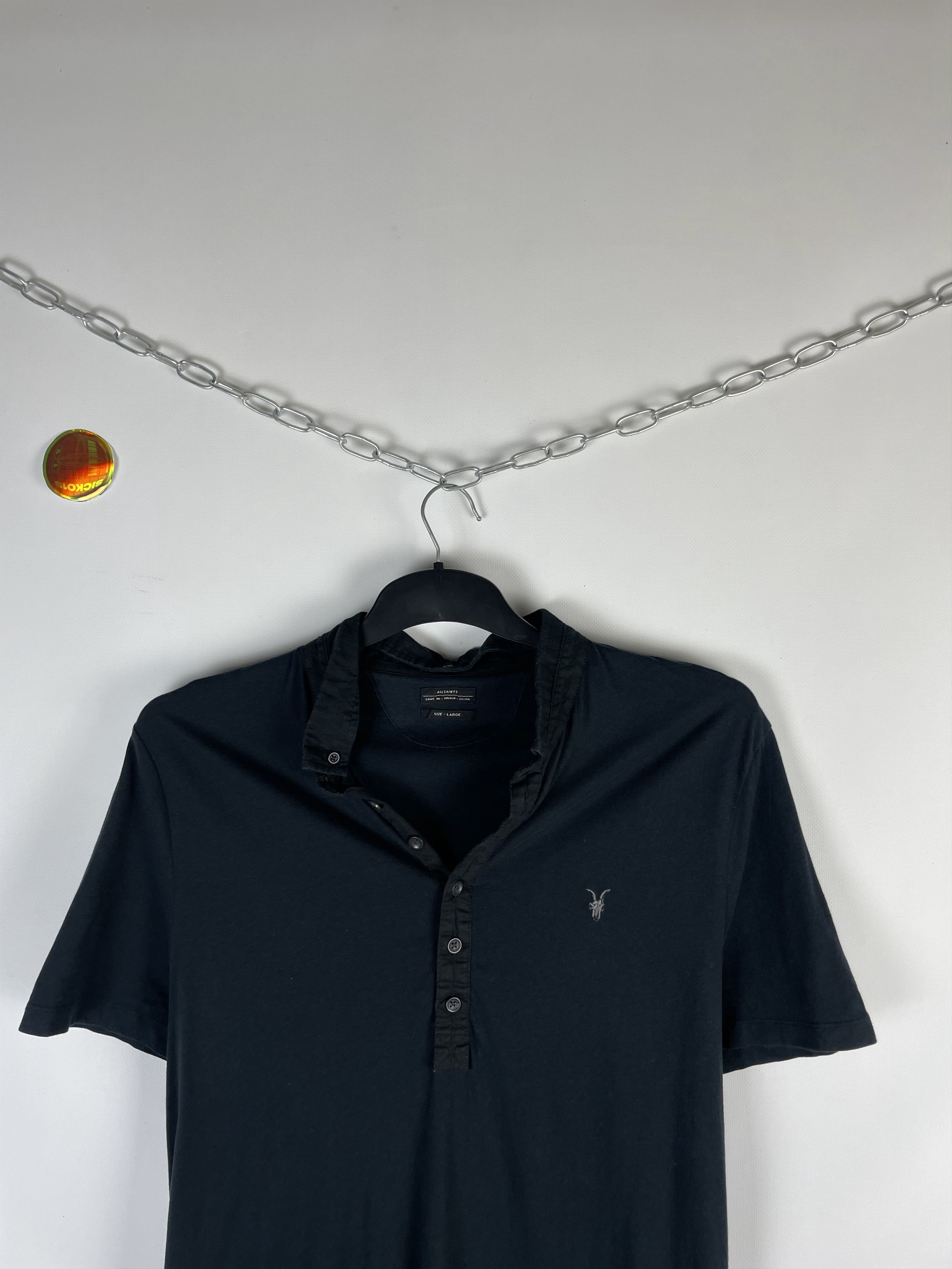 Allsaints × Vintage Vintage Y2K Allsaints T Shirt Polo Size US L / EU 52-54 / 3 - 3 Thumbnail