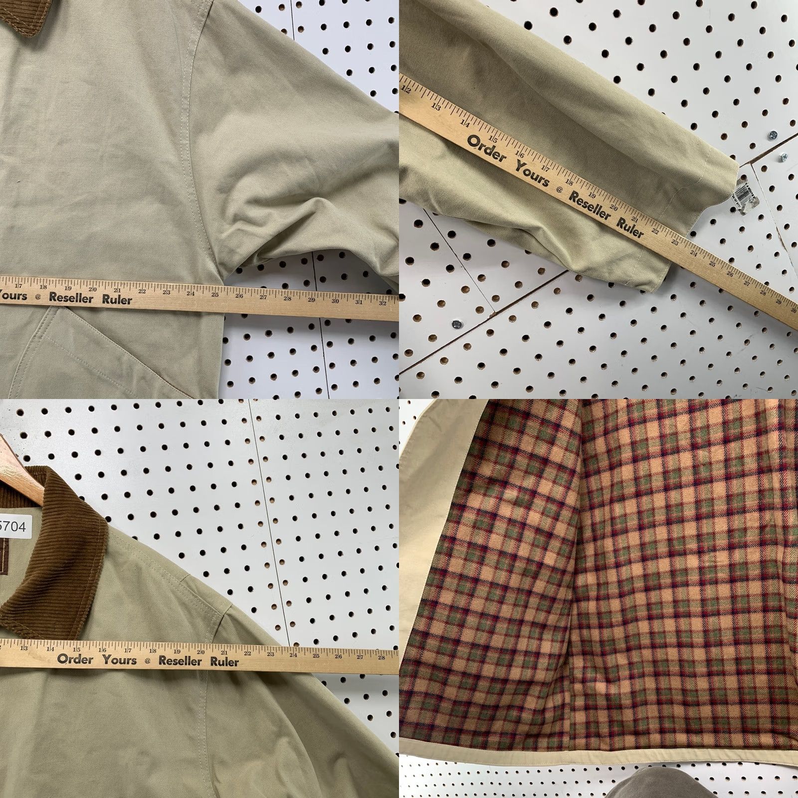 Vintage John Partridge Coat Men M Beige Canvas Corduroy Collar England Size US M / EU 48-50 / 2 - 9 Thumbnail