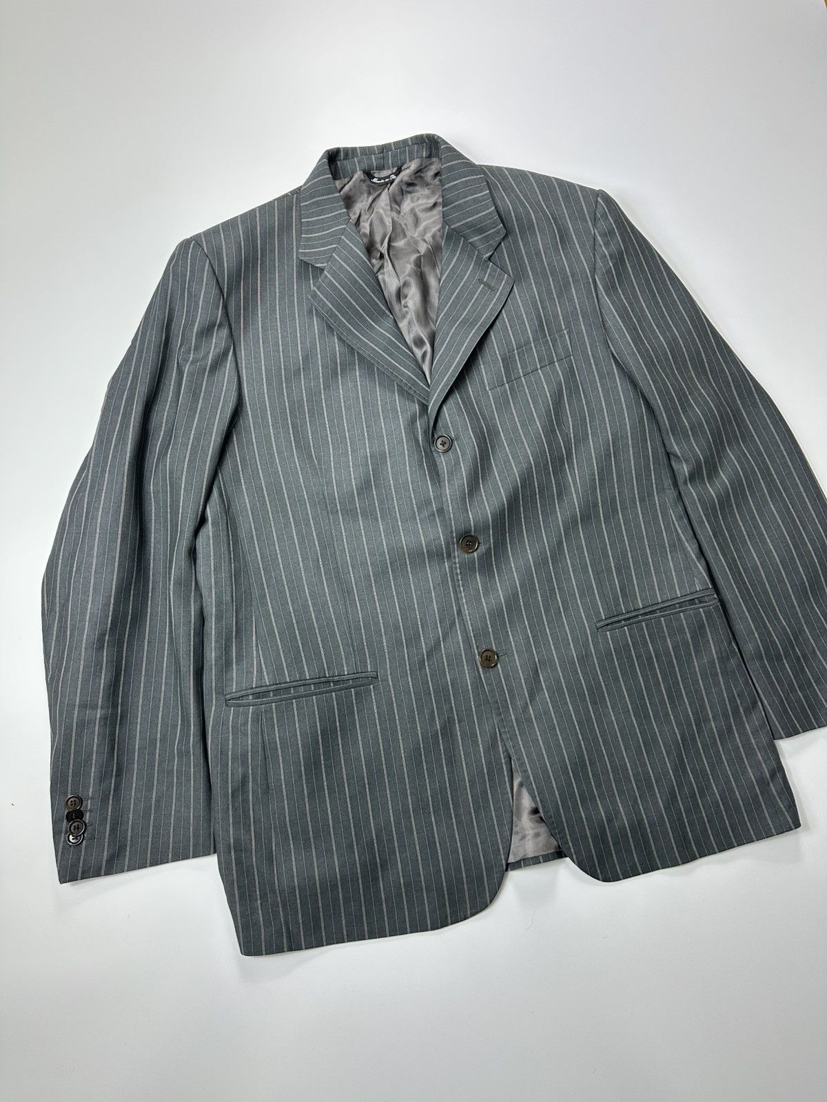 Ermenegildo Zegna Ermenegildo Zegna Tessuto Wool Suit Vintage Size 54R - 7 Thumbnail