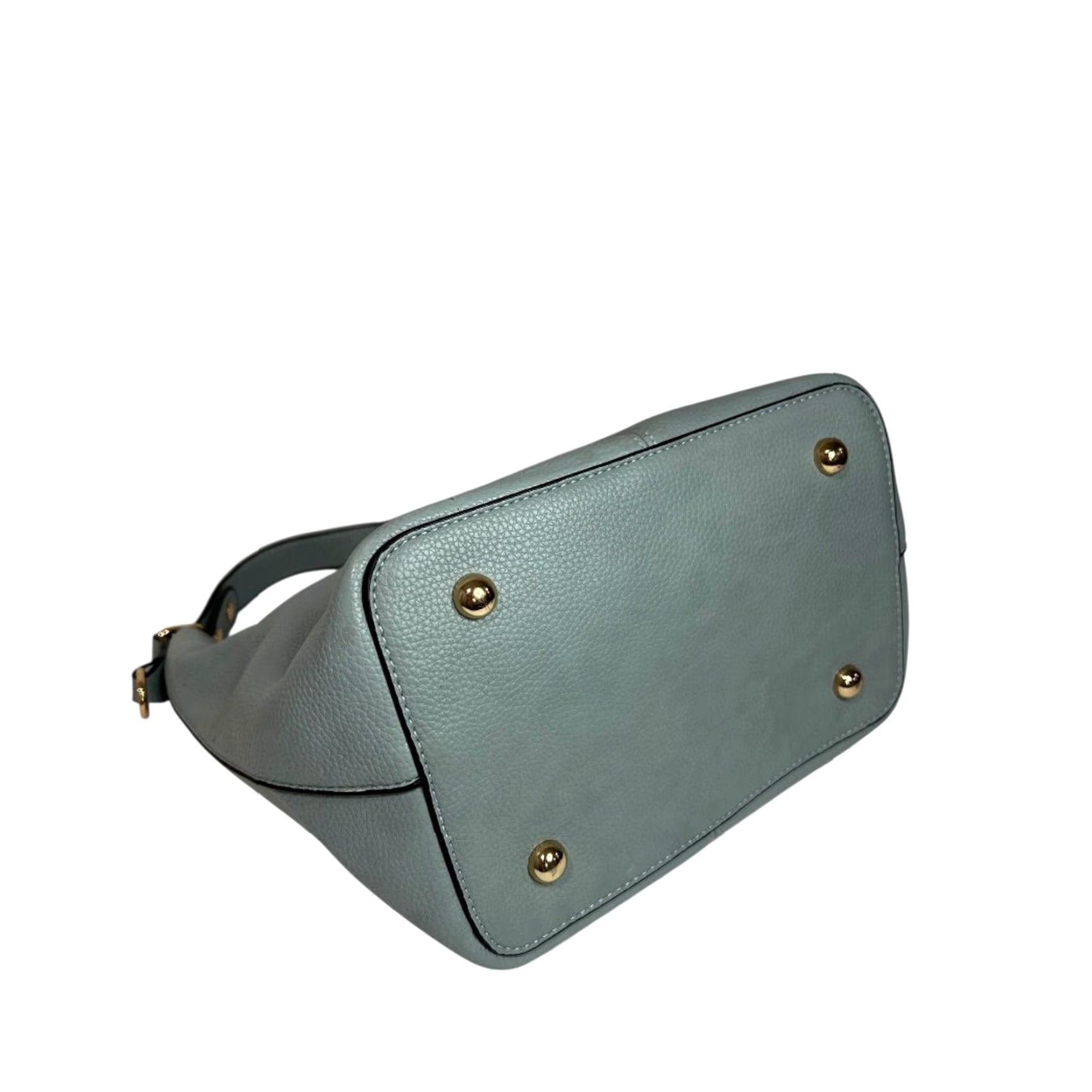 Vintage Joy Susan Pebbled Blue Vegan Leather Classic Hobo Handbag Removable Strap Size ONE SIZE - 7 Thumbnail