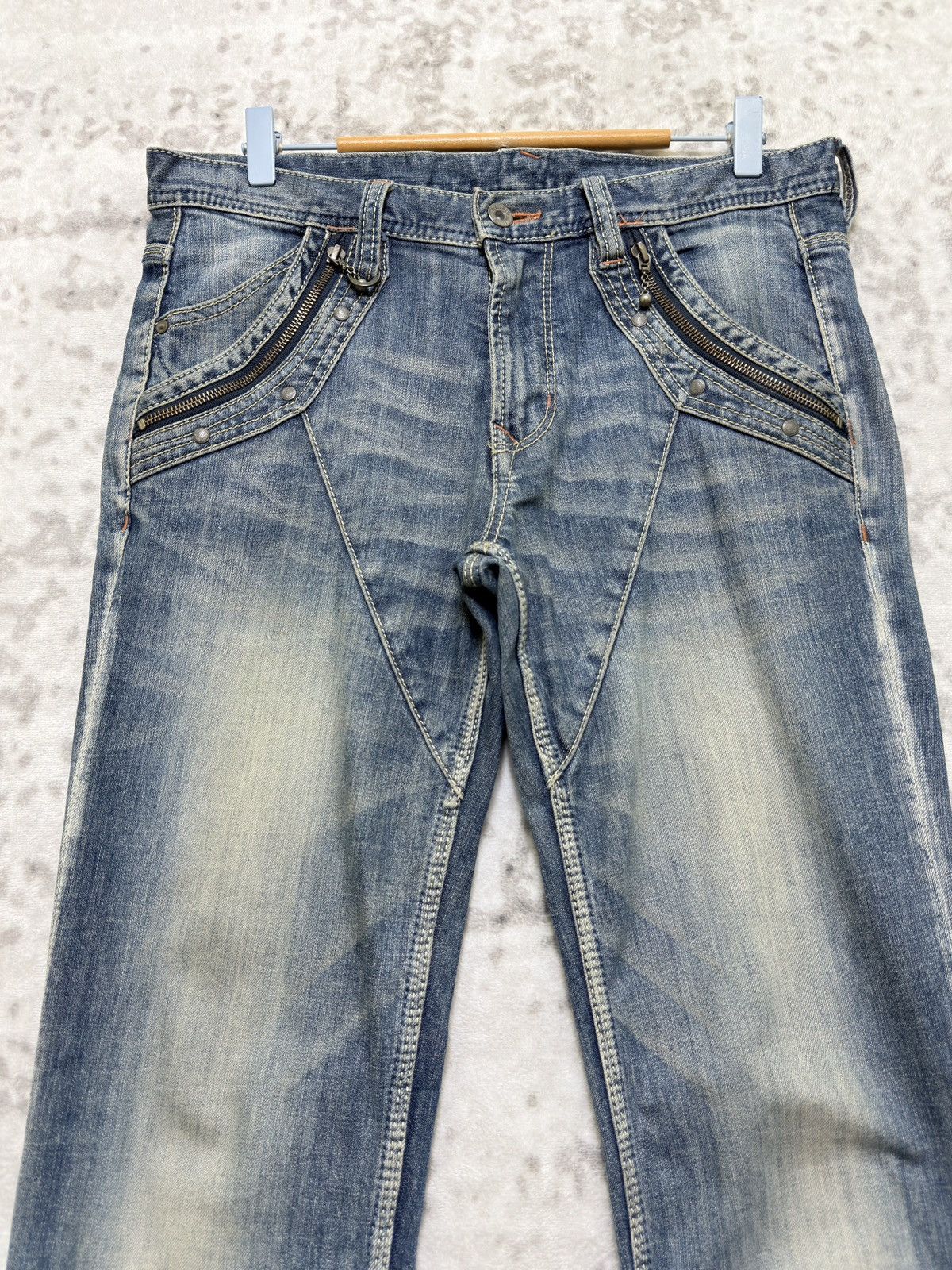 HIDEAWAYS Hideaways Nicole Mud Wash Zipper Straight Cut Jeans Size US 32 / EU 48 - 3 Thumbnail