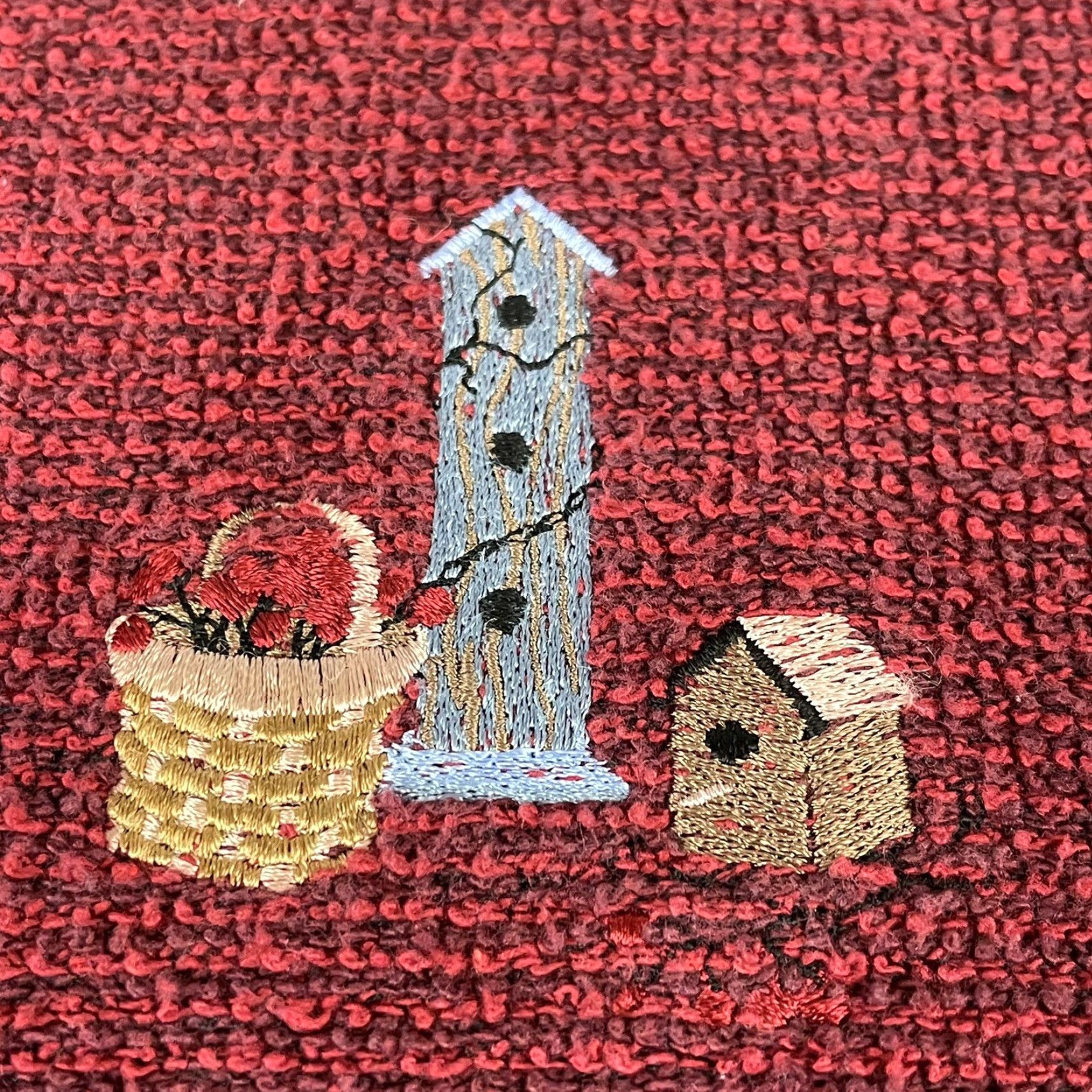 Vintage VINTAGE Grandma Sweatshirt Womens XL Embroidered 90s Cottage Birdhouse USA F3 Artisans Cardigan Knit Crew Neck Red Cotton Blend Long Sleeve Size XL / US 12-14 / IT 48-50 - 5 Thumbnail