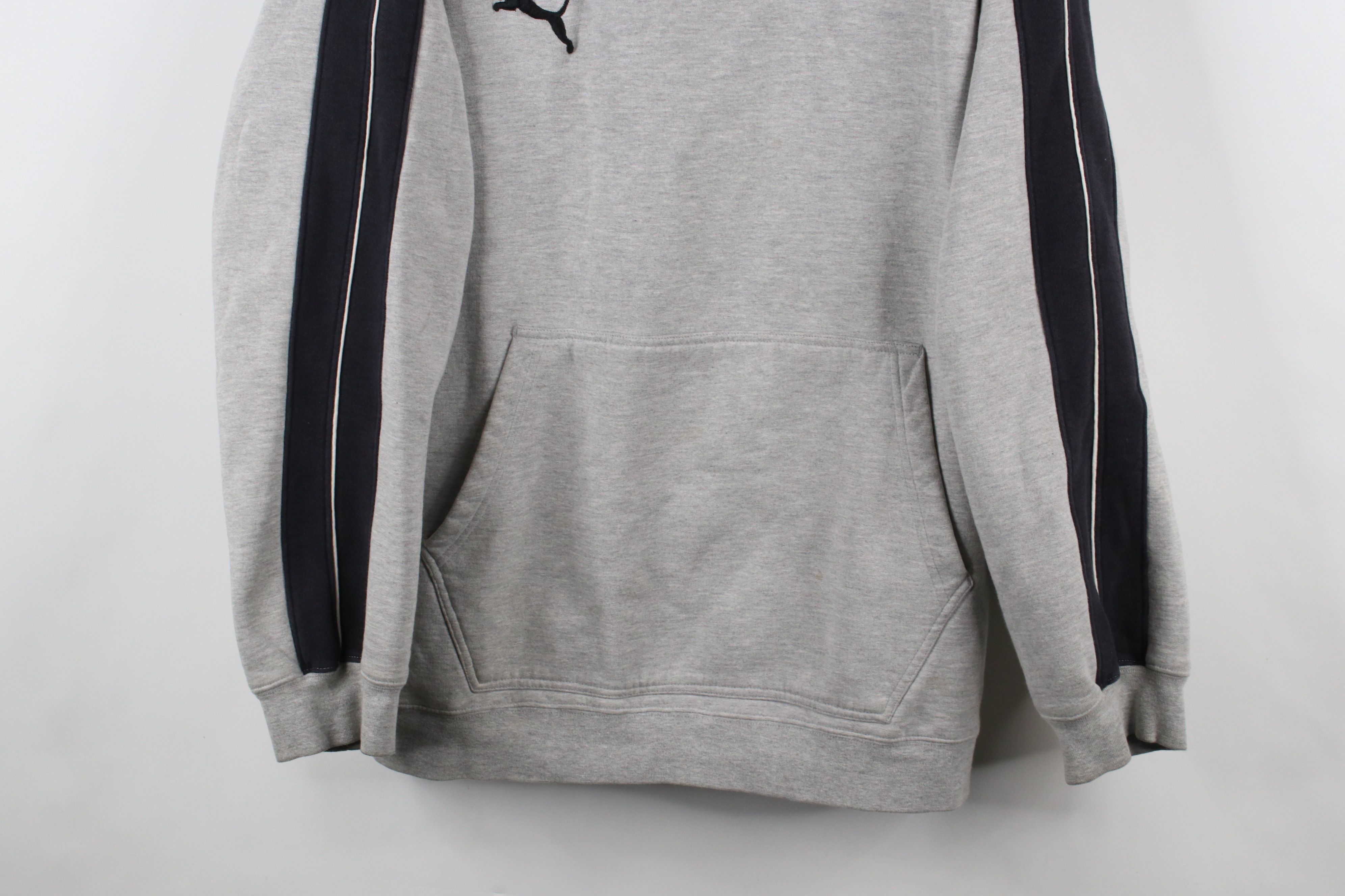 Puma × Vintage Vintage 90s Puma Heavyweight Hoodie Sweatshirt Heather Gray Size US XL / EU 56 / 4 - 3 Thumbnail
