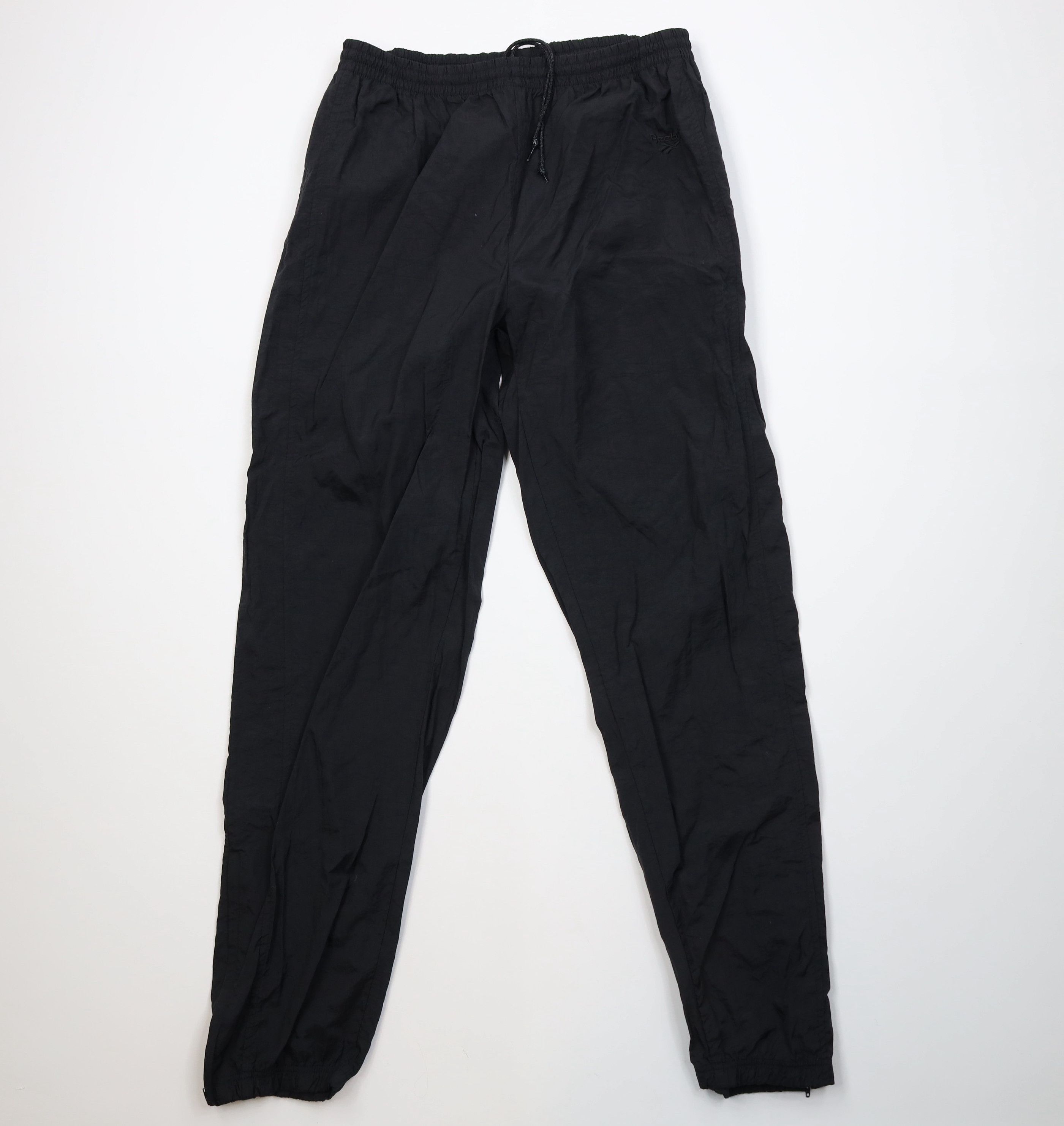 Reebok Vintage 90s Reebok Windbreaker Joggers Pants Black Nylon Size US 36 / EU 52 - 1 Thumbnail