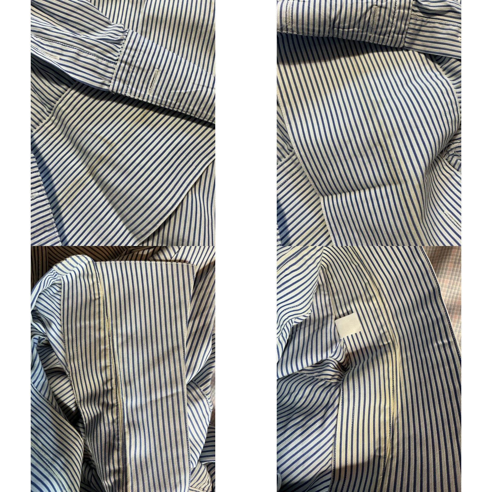 Armani VINTAGE Armani Collezioni Dress Shirt Long Sleeve Button Blue Striped Sz.L Mens Size 42R - 8 Thumbnail