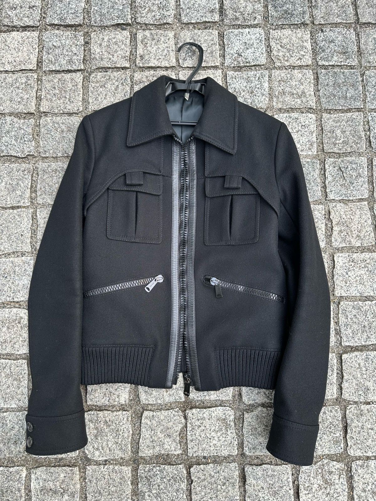 ジャケットその他 Dior Homme Mohair Wool Jacket Dior Homme AW06 Wool Nylon Men Aviator Bomber Jacket Size