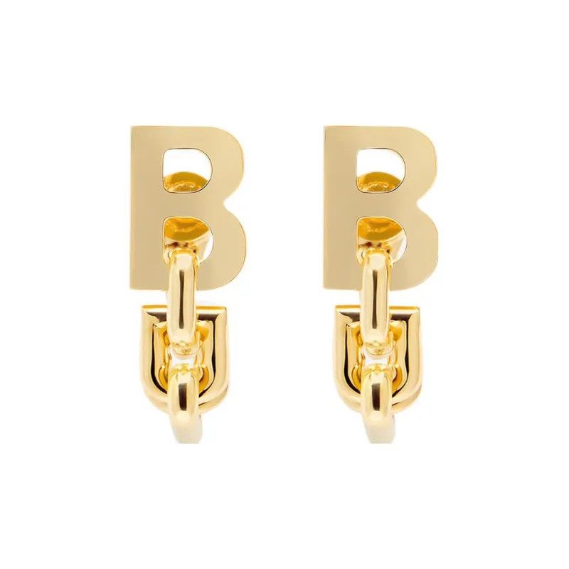 Balenciaga o1bcso1str1124 Size: OS / B Chain Flex Earrings in Gold Size ONE SIZE - 1 Thumbnail