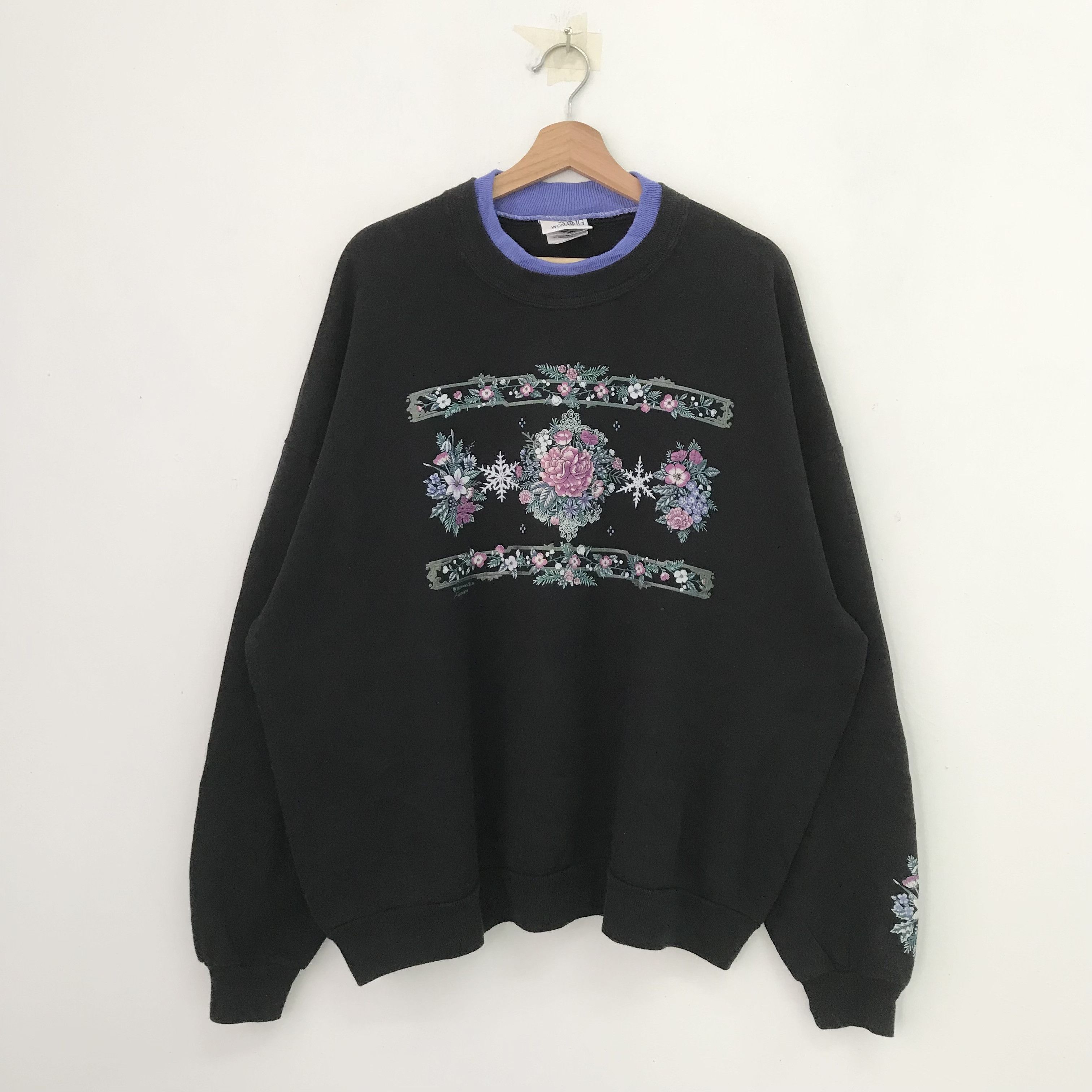 Vintage Vintage 90's Morning Sun Black Sweatshirt - 506 Size US XXL / EU 58 / 5 - 1 Thumbnail