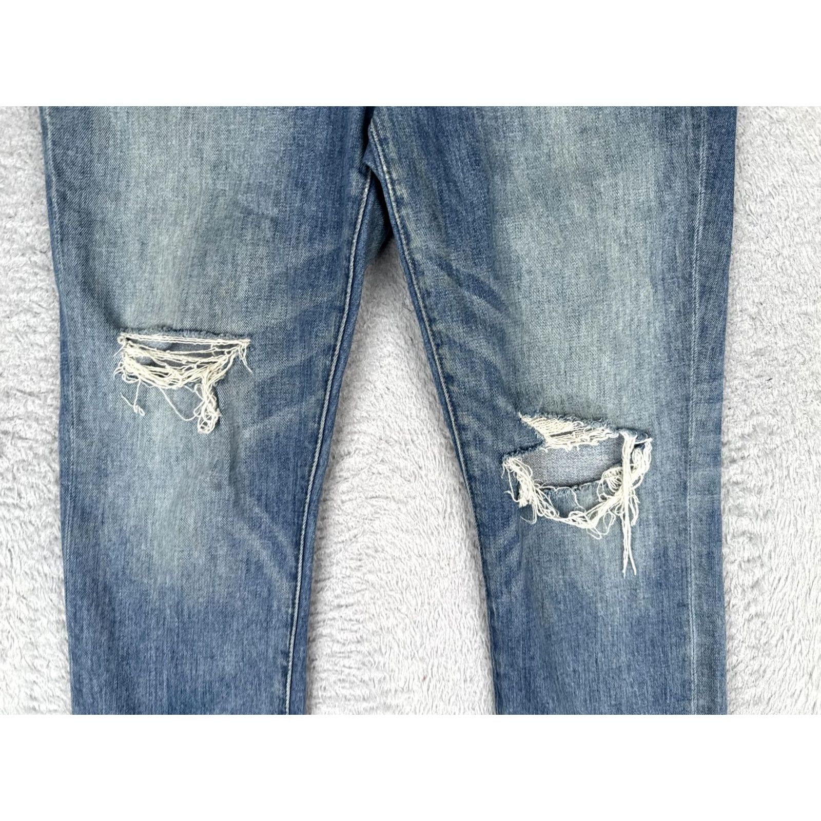 Madewell VINTAGE Madewell Jeans Womens 27 Blue Mid Rise Distressed Crop 27x24.5 Slim Pocket Fringe 5-Pocket Denim Fall Mens? Size 27" / US 4 / IT 40 - 3 Thumbnail