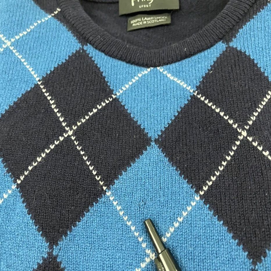 Pringle Of Scotland VINTAGE Pringle of Scotland Sport Sweater Mens L Blue Argyle Jumper Wool Lambs Wool Grandpa Size US L / EU 52-54 / 3 - 7 Thumbnail