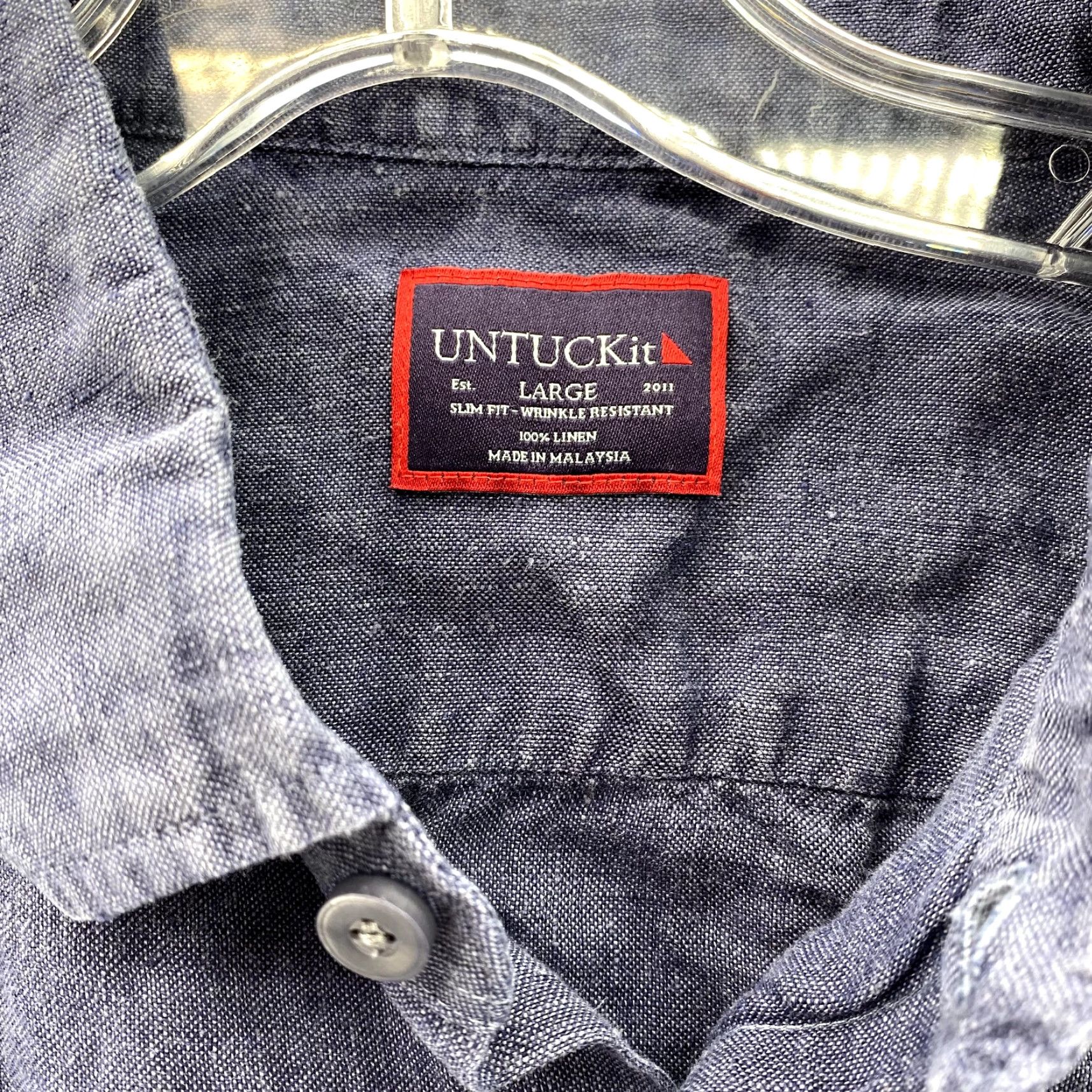 UNTUCKit UNTUCKit LinenShirt Men's L Blue Relax Bahama Classic Preppy Coastal Office Shirt Size US L / EU 52-54 / 3 - 3 Thumbnail
