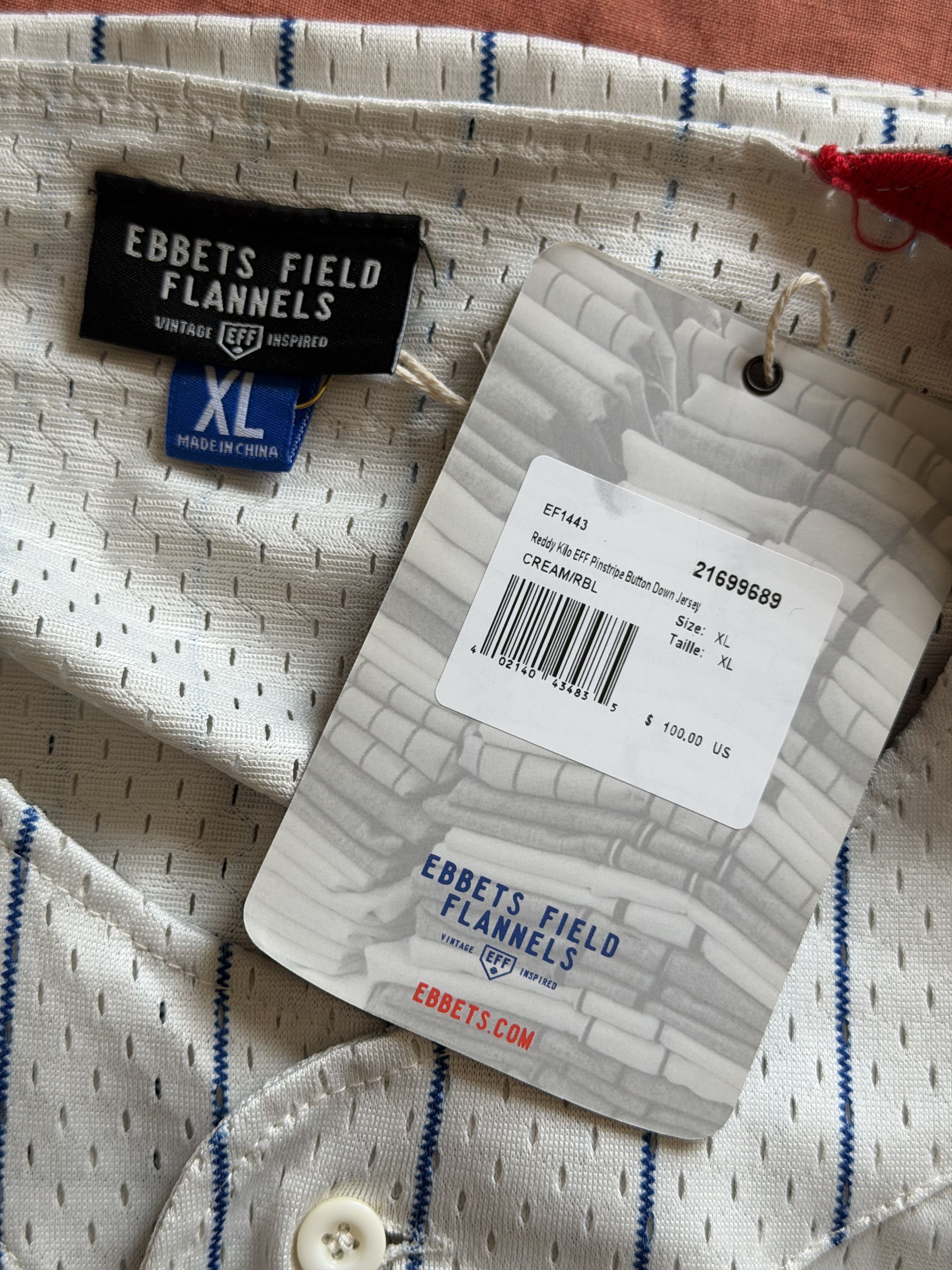 Ebbets Field Flannels Ebbets Field Reddy Kilowatt Pinstripe Mesh Jersey Size US XL / EU 56 / 4 - 8 Thumbnail