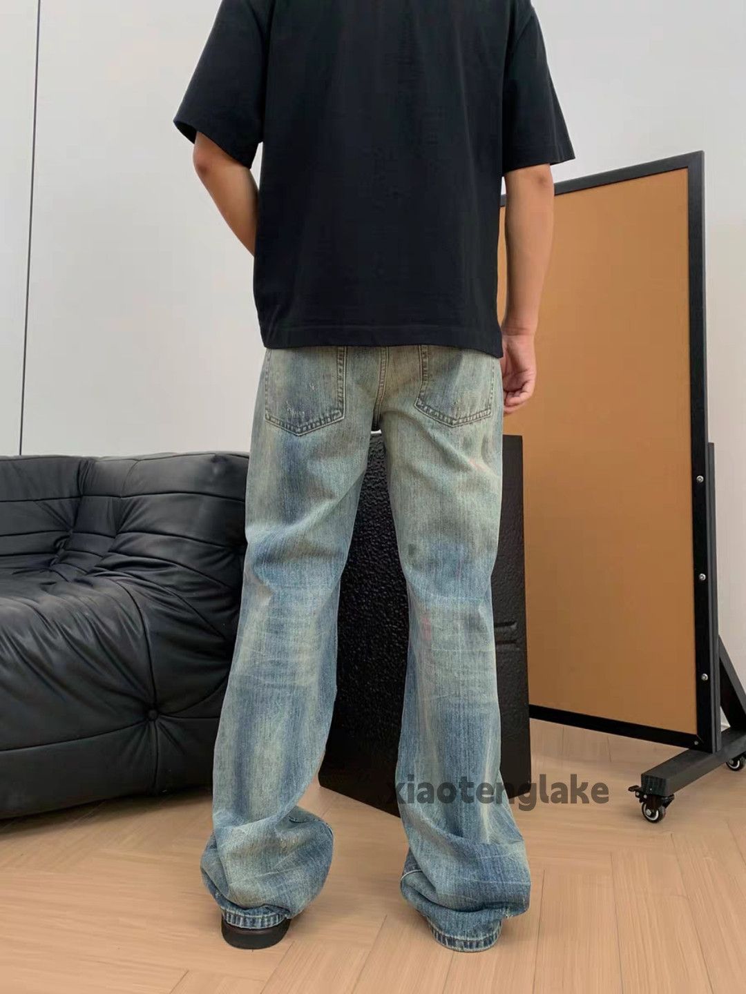 Jean × Vintage washed faded loose punk grunge stain paint jeans Size US 32 / EU 48 - 5 Thumbnail