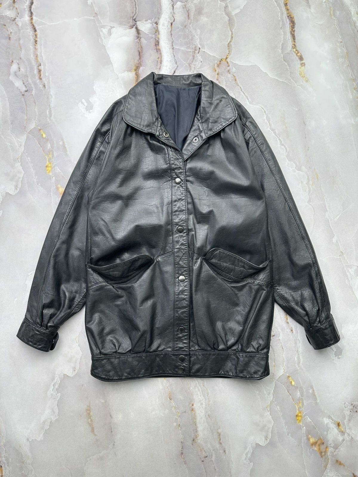 Japanese Brand Vintage Leather Jacket (E1) Size S / US 4 / IT 40 - 1 Thumbnail