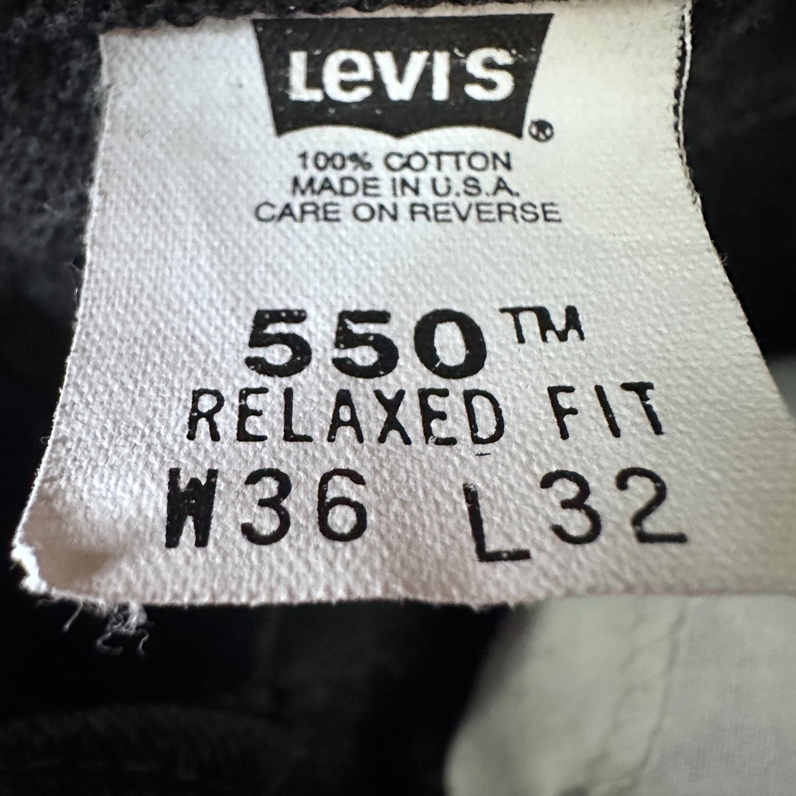 Levi's Vintage Levi's 550 Relaxed Jeans Men 36x32 Black Denim USA Size US 36 / EU 52 - 7 Thumbnail