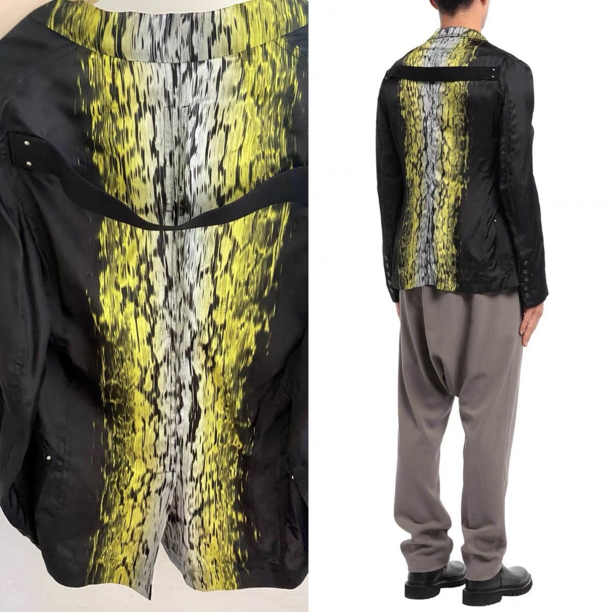 Rick Owens Rick Owens Mainline Men's Cupro Lightweight Printed Blazer Size US S / EU 44-46 / 1 - 3 Thumbnail