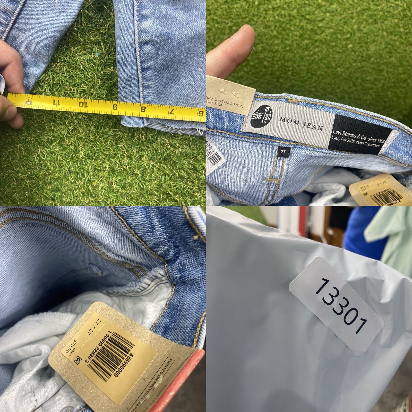 Levi's VINTAGE Levi's Silvertab Jeans Womens 27 High Waisted Mom Shorts 90s Retro Distressed NWT Blue 100% Cotton Jeans Womens Size 27" / US 4 / IT 40 - 8 Thumbnail