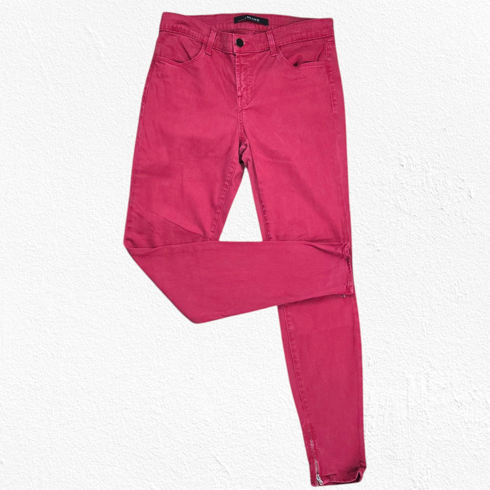J Brand J Brand Red Zippered Ankle Skinny Jeans Size 27 Size 27" / US 4 / IT 40 - 13 Thumbnail