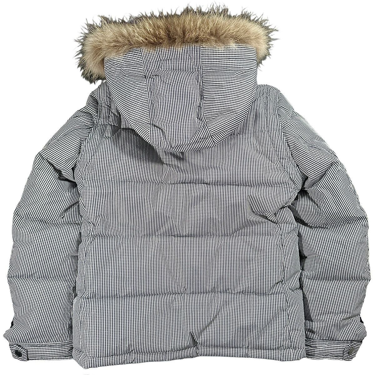 Burberry 00’s Burberry Gingham Check Fur Hood Down Puffer Jacket Size US L / EU 52-54 / 3 - 3 Thumbnail