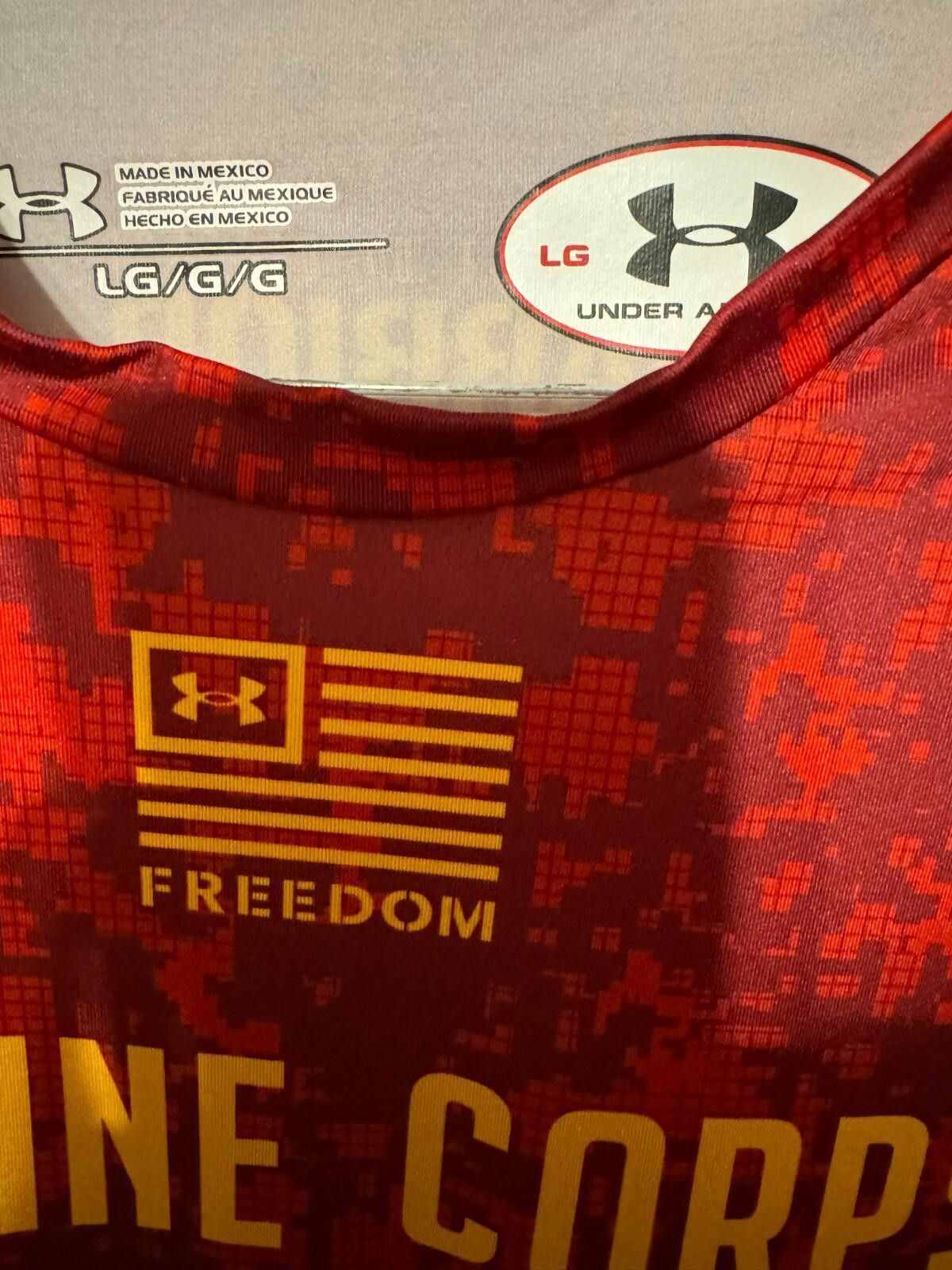Under Armour Under Armour Heatgear Marines L/S Tee Mens LG Large Red Size US L / EU 52-54 / 3 - 4 Thumbnail