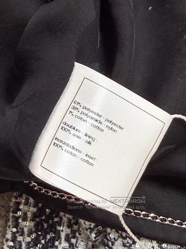 Chanel Chanel Gray and white black striped long-sleeved short kni Size XS / US 0-2 / IT 36-38 - 6 Thumbnail