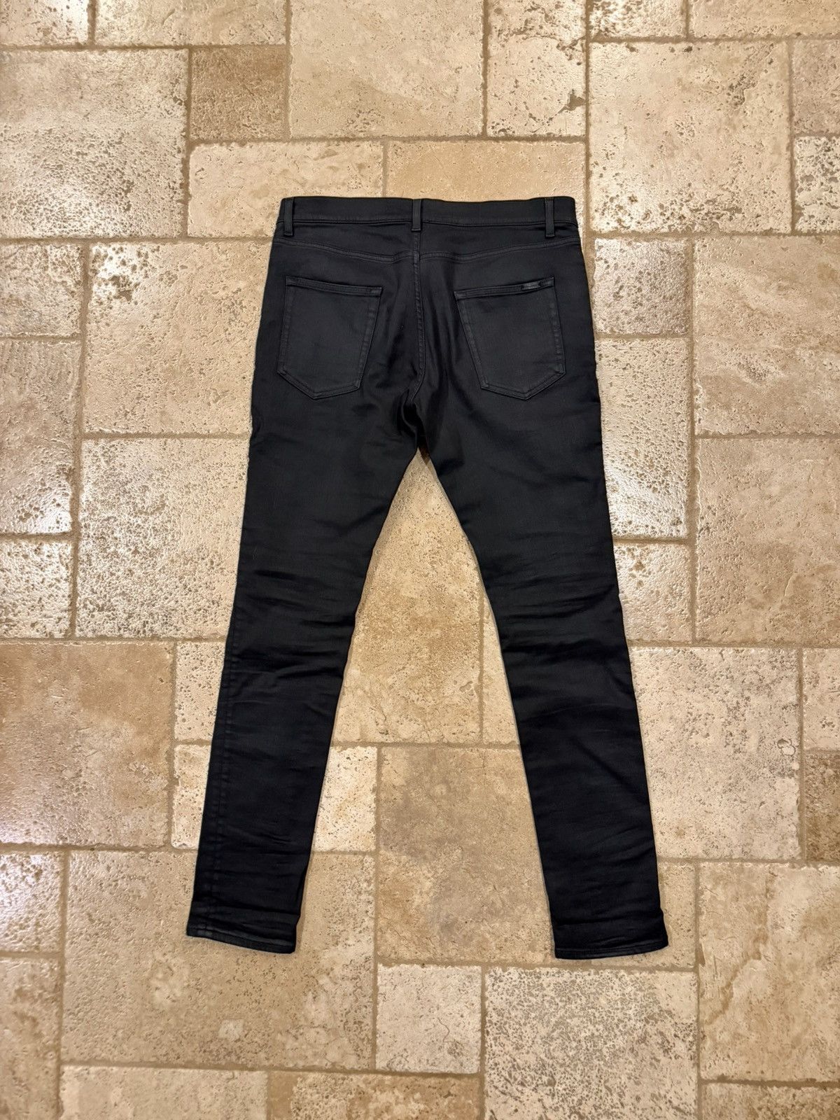 Saint Laurent Paris Saint Laurent Paris D02 2021 Black Wax Denim Jeans Size US 34 / EU 50 - 14 Thumbnail