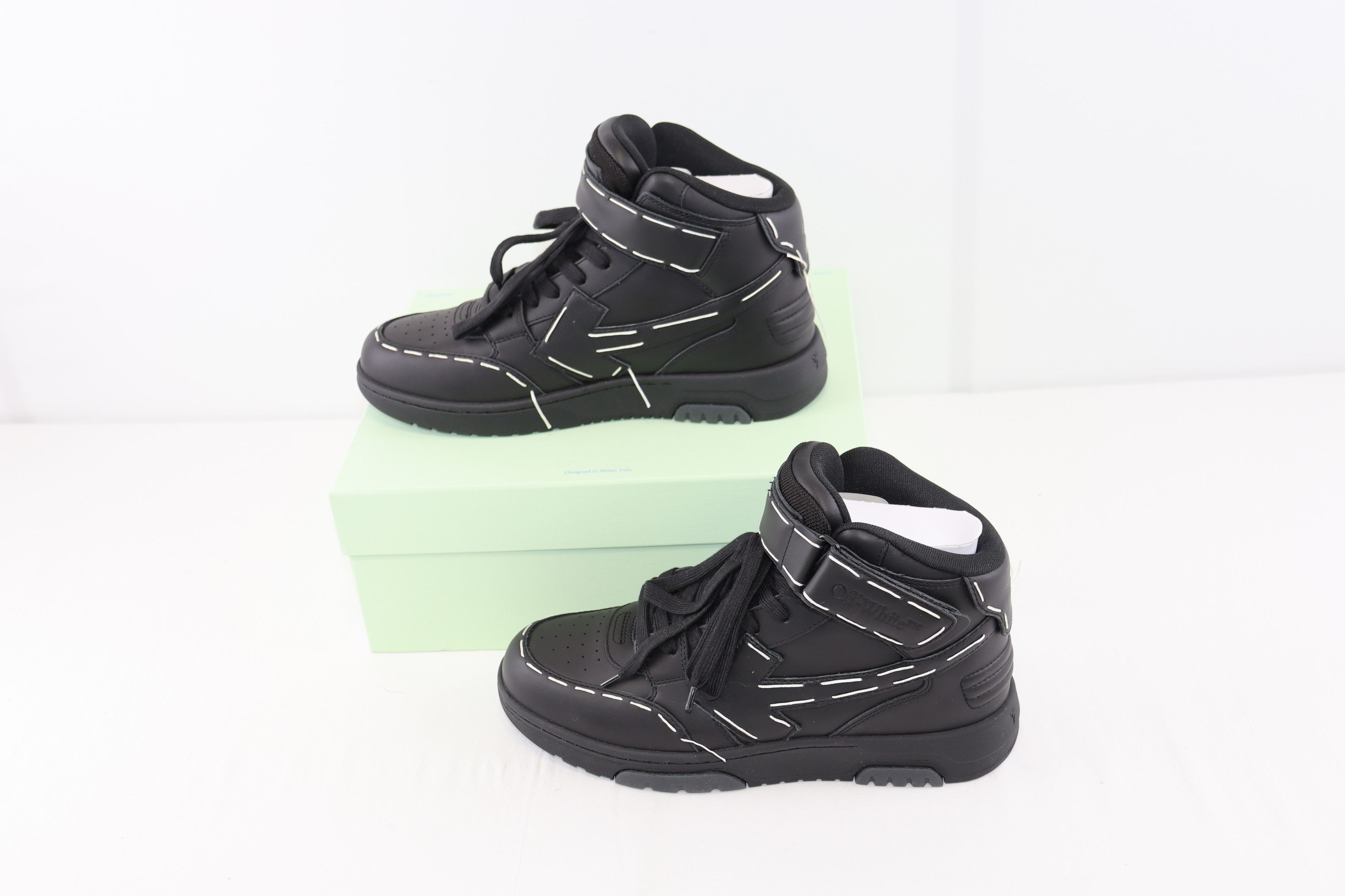 Off-White o1rshd1 OOO Mid Sartorial Stitching Sneakers in Black Size US 10 / EU 43 - 13 Thumbnail
