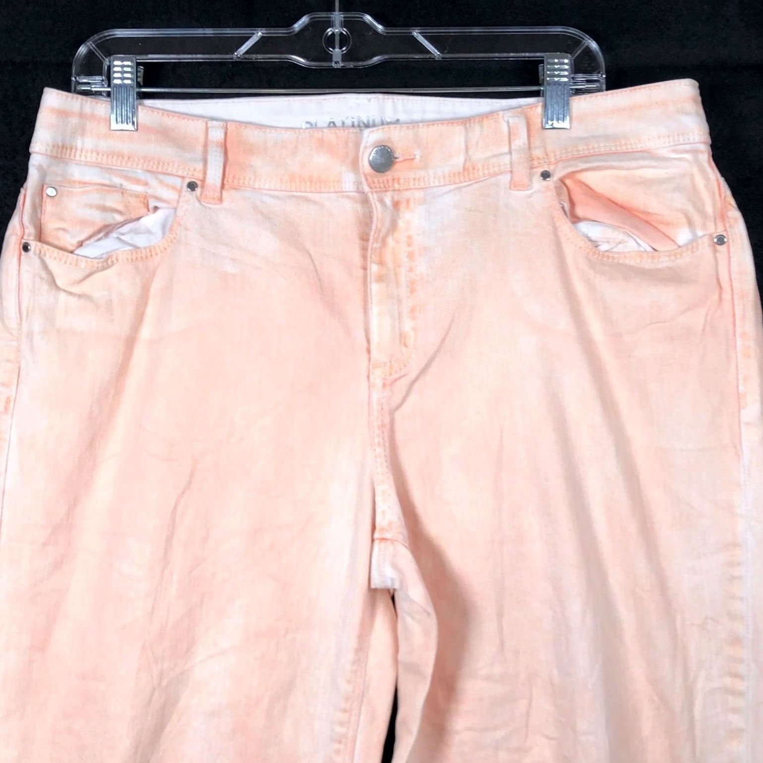 Vintage Chicos Womens Jeans Regular Stretch Platinum Peach High Rise Straight Leg 2 Jeans Womens Size 24" / US 00 / IT 34 - 2 Thumbnail