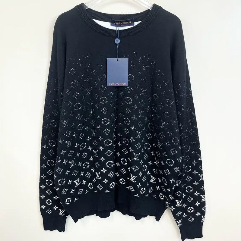 Louis Vuitton Louis Vuitton Black Men's Sweatshirt with Logo Design 0089 Size US M / EU 48-50 / 2 - 1 Thumbnail