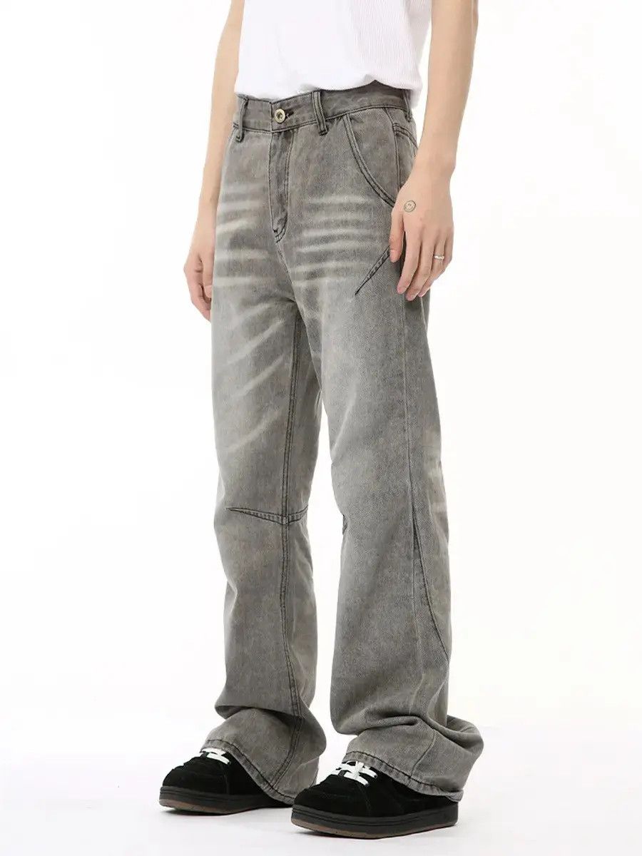 Japanese Brand Retro straight high street water pattern jeans Size US 32 / EU 48 - 3 Thumbnail