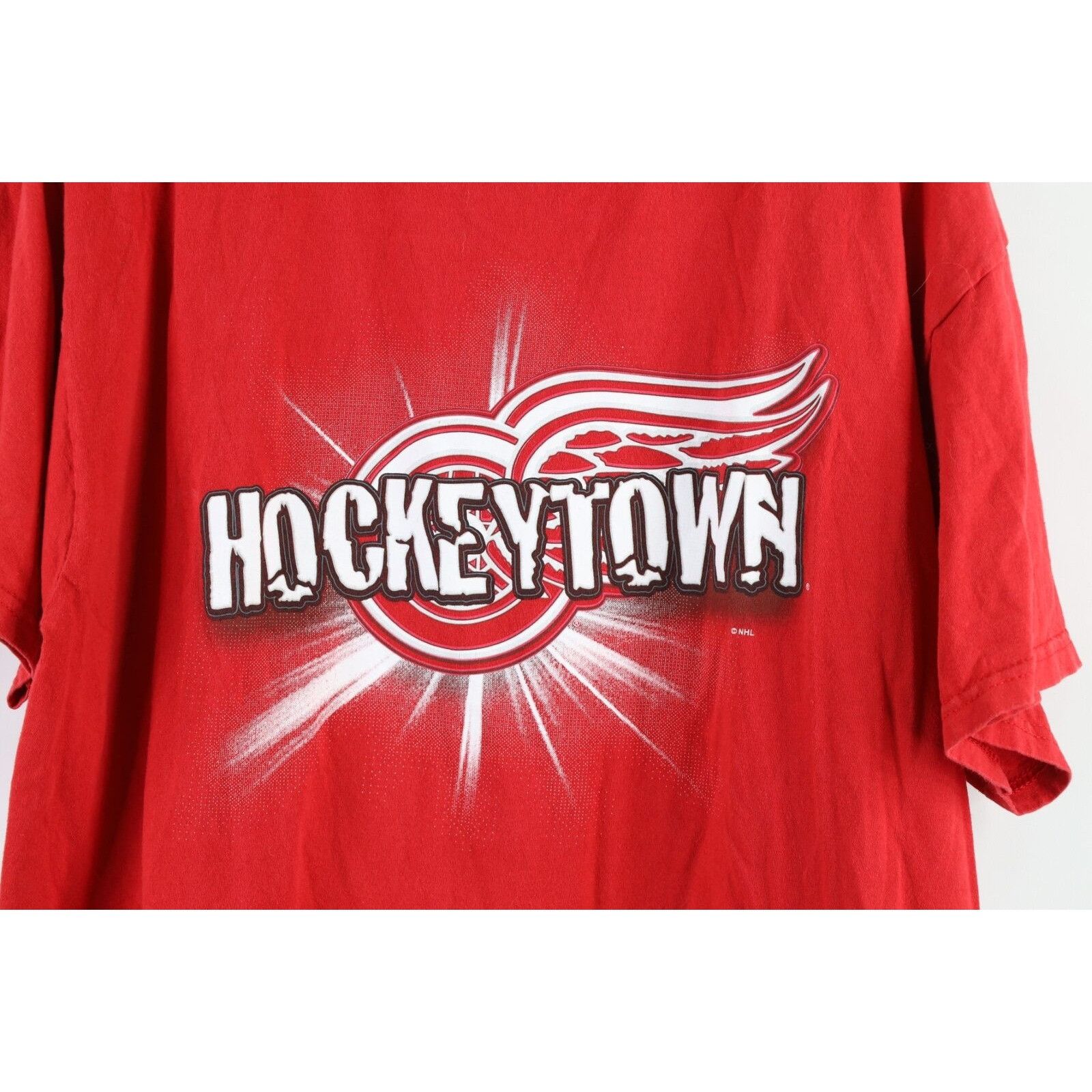 Vintage Vintage 90s Faded Spell Out Detroit Red Wings Hockey T-Shirt Size US M / EU 48-50 / 2 - 4 Thumbnail