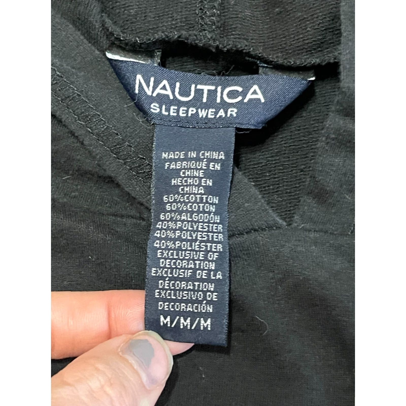 Nautica Nautica SLEEPWEAR Hoodie Pullover Women's M Black Regular Modern Casual Size M / US 6-8 / IT 42-44 - 7 Thumbnail