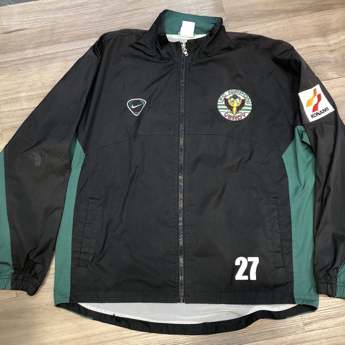 image of Bloke x Nike Fc Nippon Tokyo Verdy 2000S Player Used Training Jacket27 in Black/Green (Size XL)