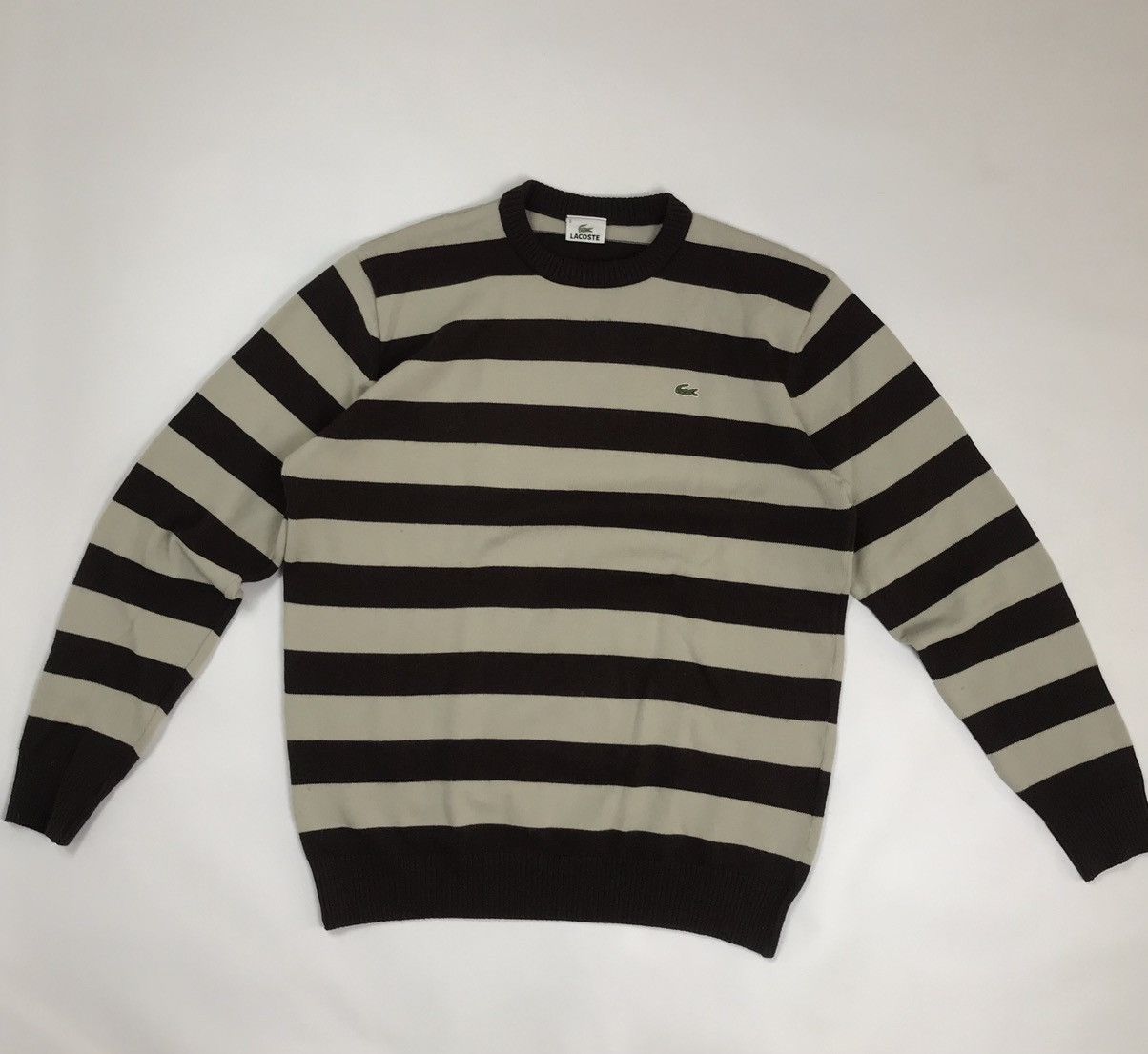 Lacoste × Vintage Mens Vintage Lacoste Stripped Knit Sweater Size US L / EU 52-54 / 3 - 2 Thumbnail