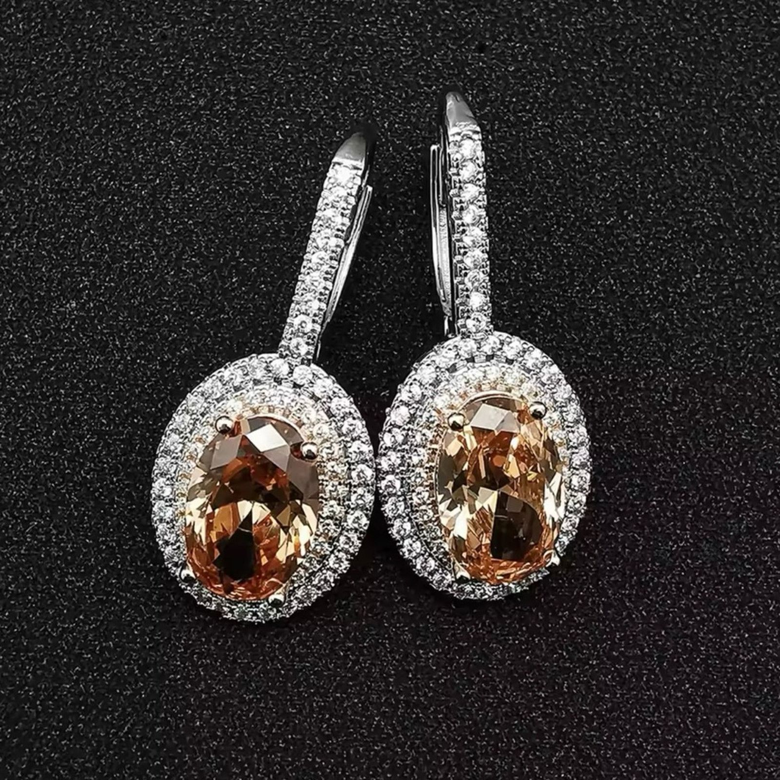 Other New 925 Sterling Silver Oval MorganiteDrop Earrings Size ONE SIZE - 6 Thumbnail