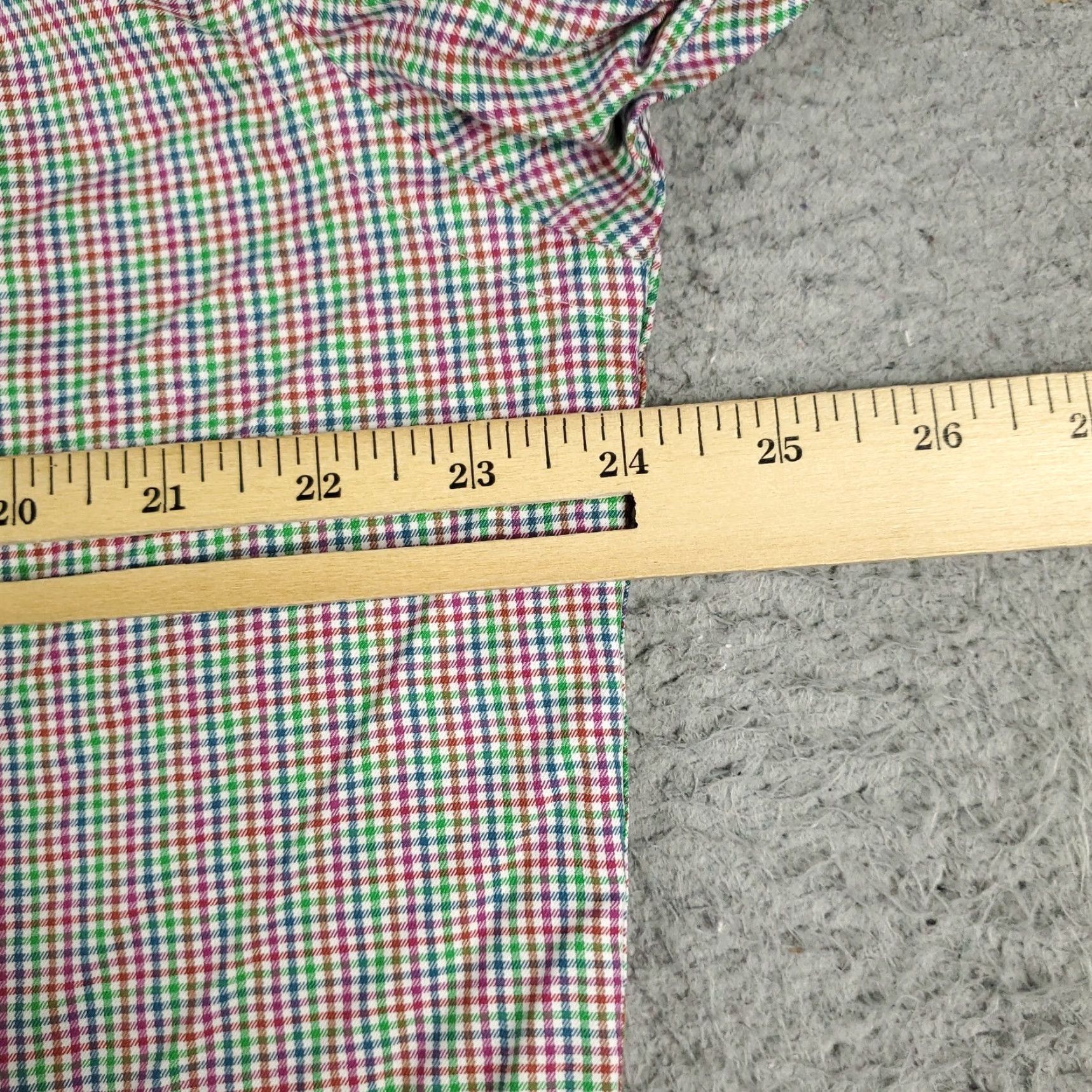 BUGATCHI Bugatchi Uomo Dress Shirt Mens 17.5 Red Check Long Sleeve Button-Up Casual Formal Size 46R - 5 Thumbnail