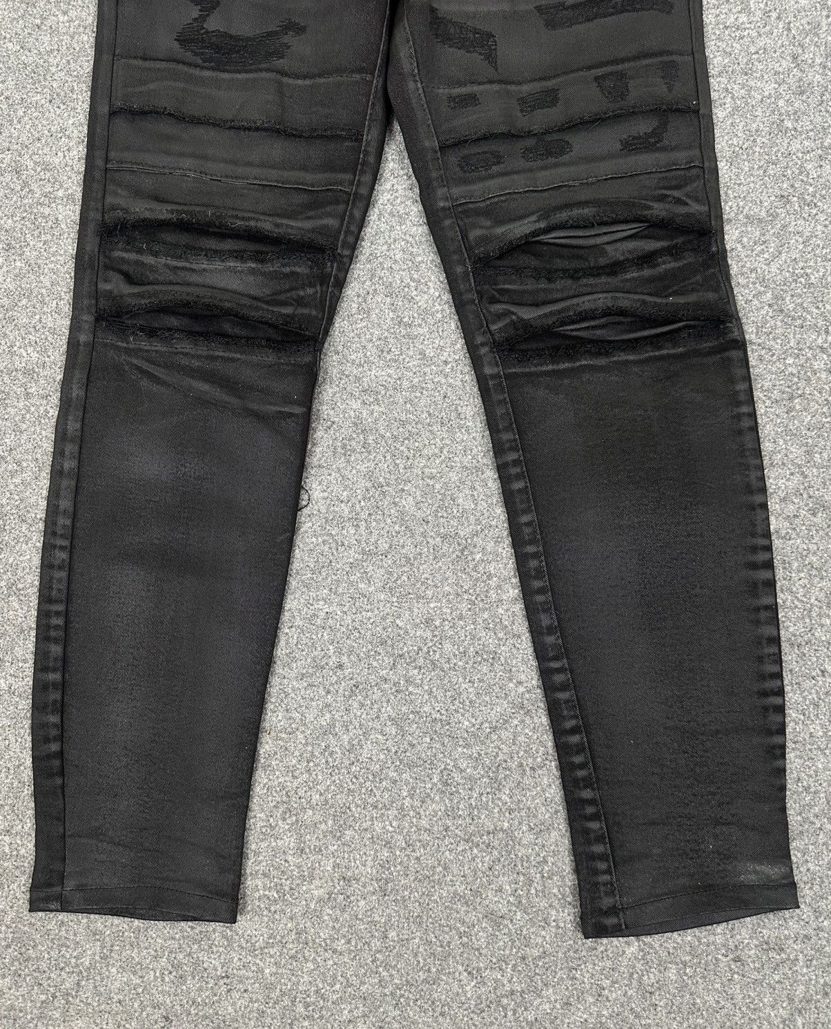 Hysteric Glamour × If Six Was Nine × Le Grande Bleu (L.G.B.) Hysteric - Biker Style Ripped Waxed Jeans - Black Size US 31 - 4 Thumbnail