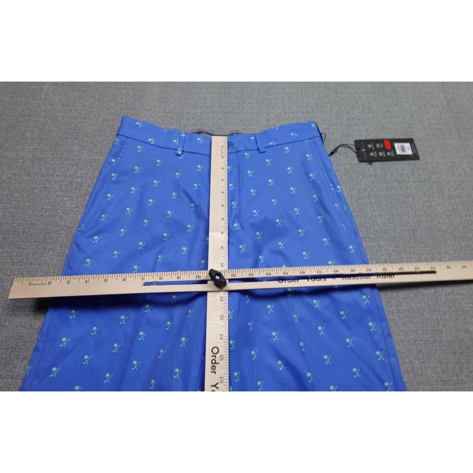 Vintage Walter Hagen Perfect 11 Palm Clubs Print Golf Shorts Mens 30 Blue Inseam 10" NWT Size US 30 / EU 46 - 6 Thumbnail