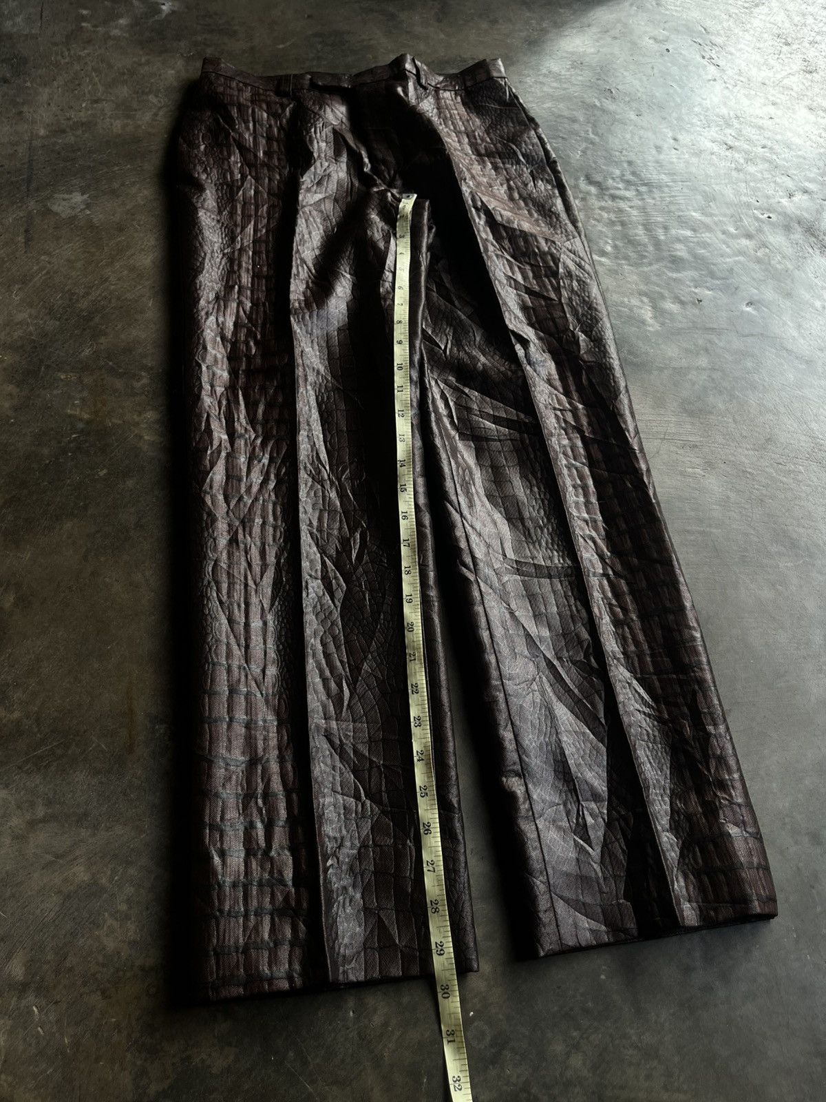 Jean Paul Gaultier JEAN PAUL GAULTIER HOMME JPG CROCODILE LEATHER EFFECT PANTS Size US 30 / EU 46 - 18 Thumbnail