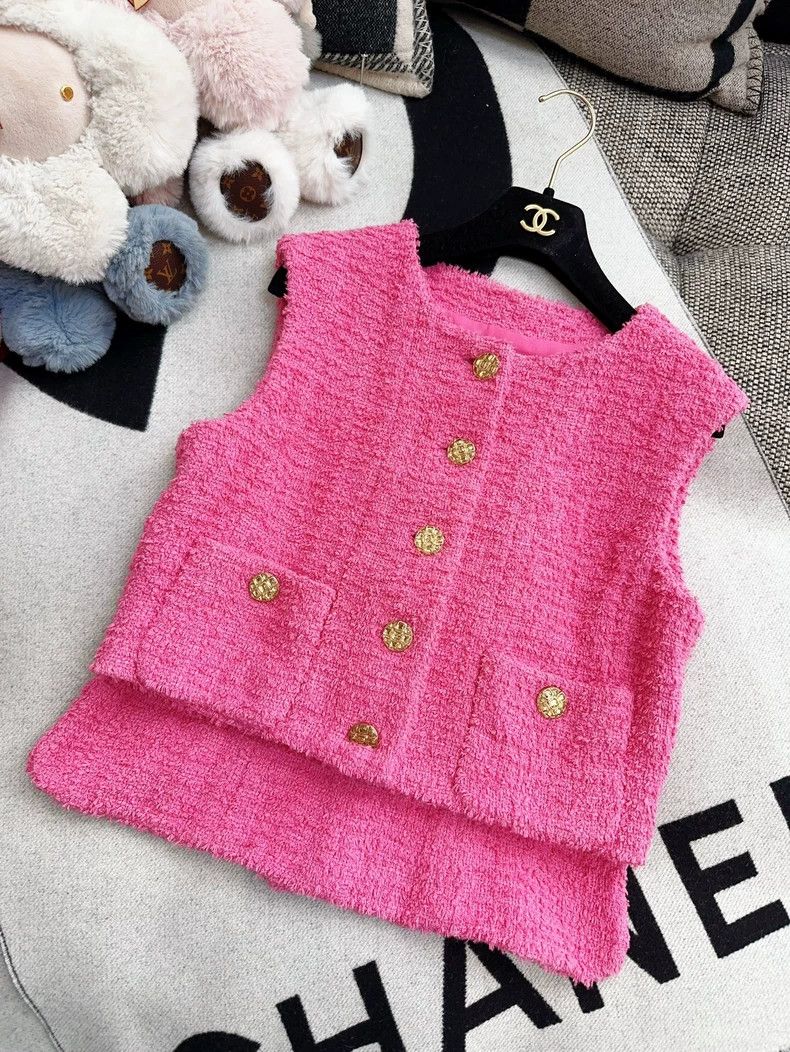 Chanel Chanel 22S peach pink short braided vest Size S / US 4 / IT 40 - 2 Thumbnail