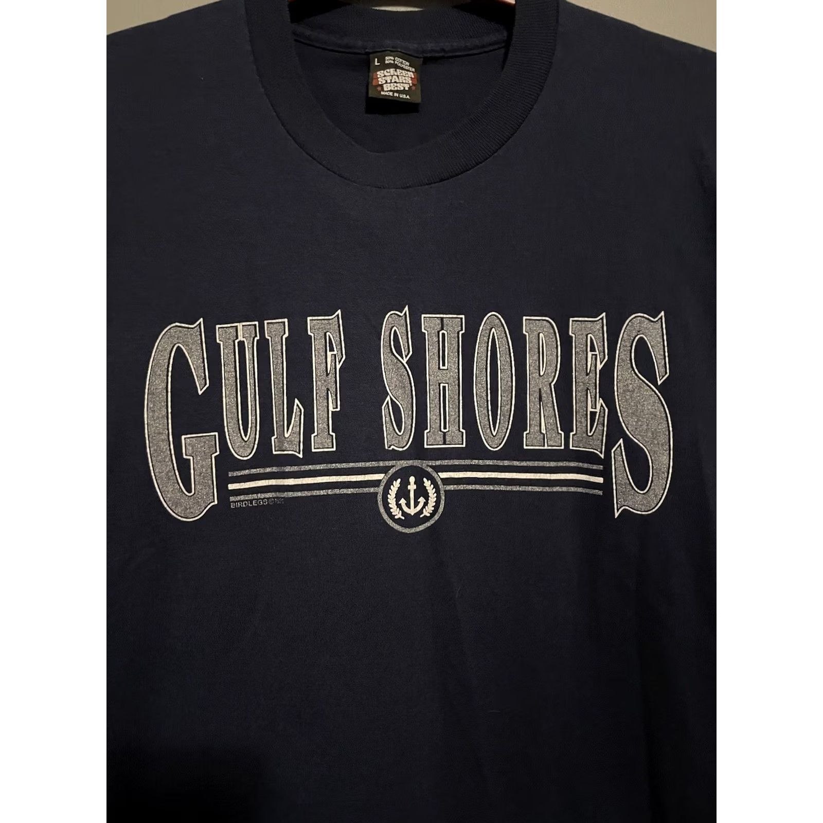 Vintage VINTAGE 90s Gulf Shores Alabama Screen Stars Best T-Shirt Size L Blue Crew Neck Short Sleeve Men's 90s Theme Logo Cotton Regular 28” 18” Pit to Pit Size US L / EU 52-54 / 3 - 2 Thumbnail