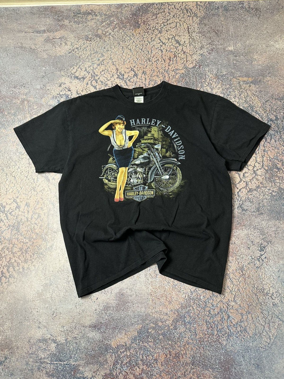 Harley Davidson Vintage Harley Davidson Biker Girl Tee Size US XL / EU 56 / 4 - 1 Thumbnail