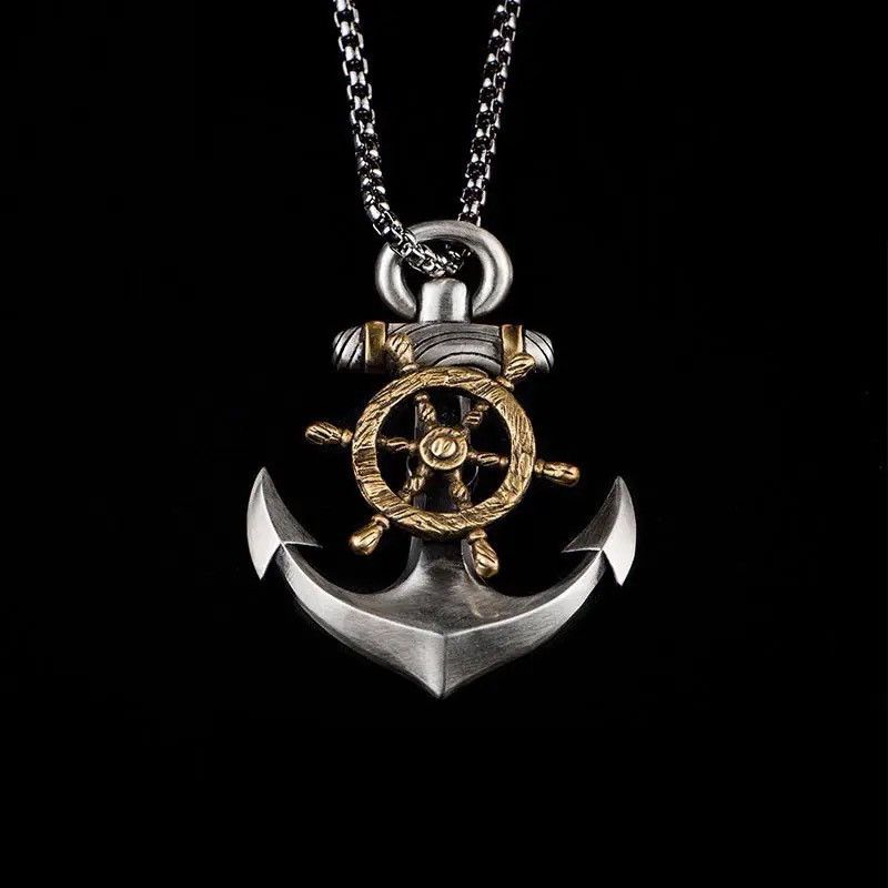 Jewelry × Vintage Vintage Punk Mythology Pirate Anchor Rudder Pendant Necklace Size ONE SIZE - 2 Thumbnail