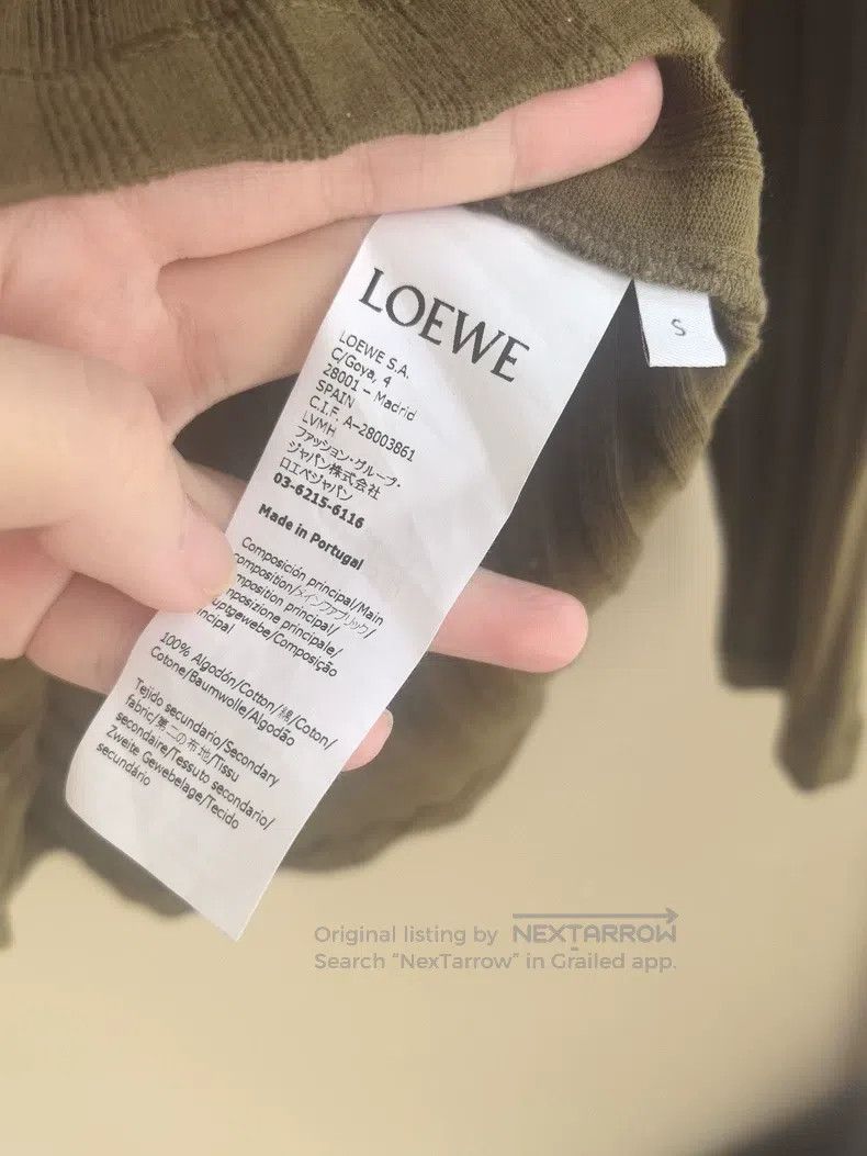 Other Loewe Khaki Green Solid Long-Sleeve Slim-Fit Knit Top Size S / US 4 / IT 40 - 3 Thumbnail